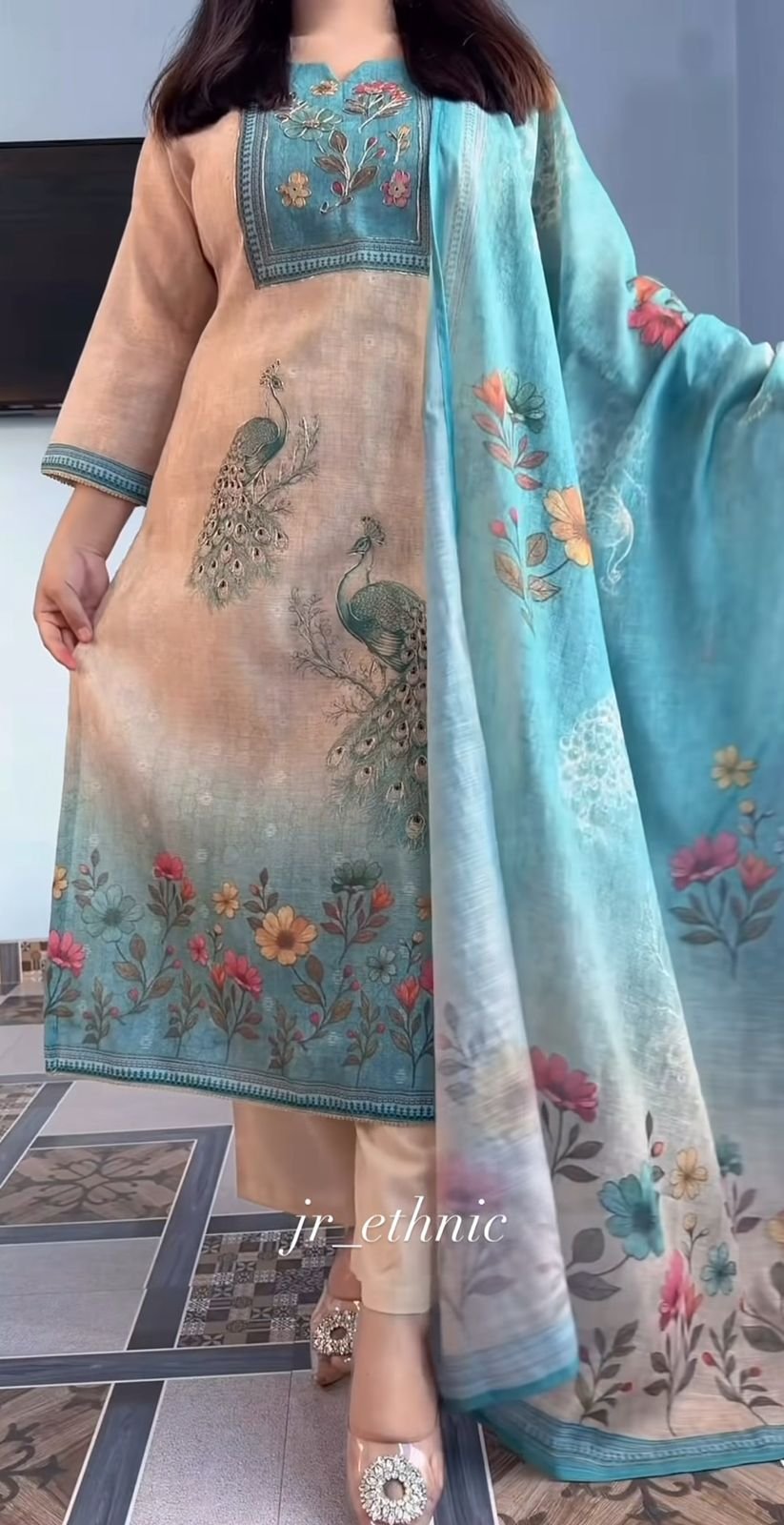 Cotton Lilan Stitched Suit Set