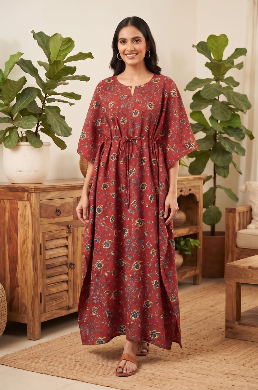 Cotton Printed Long Kaftan