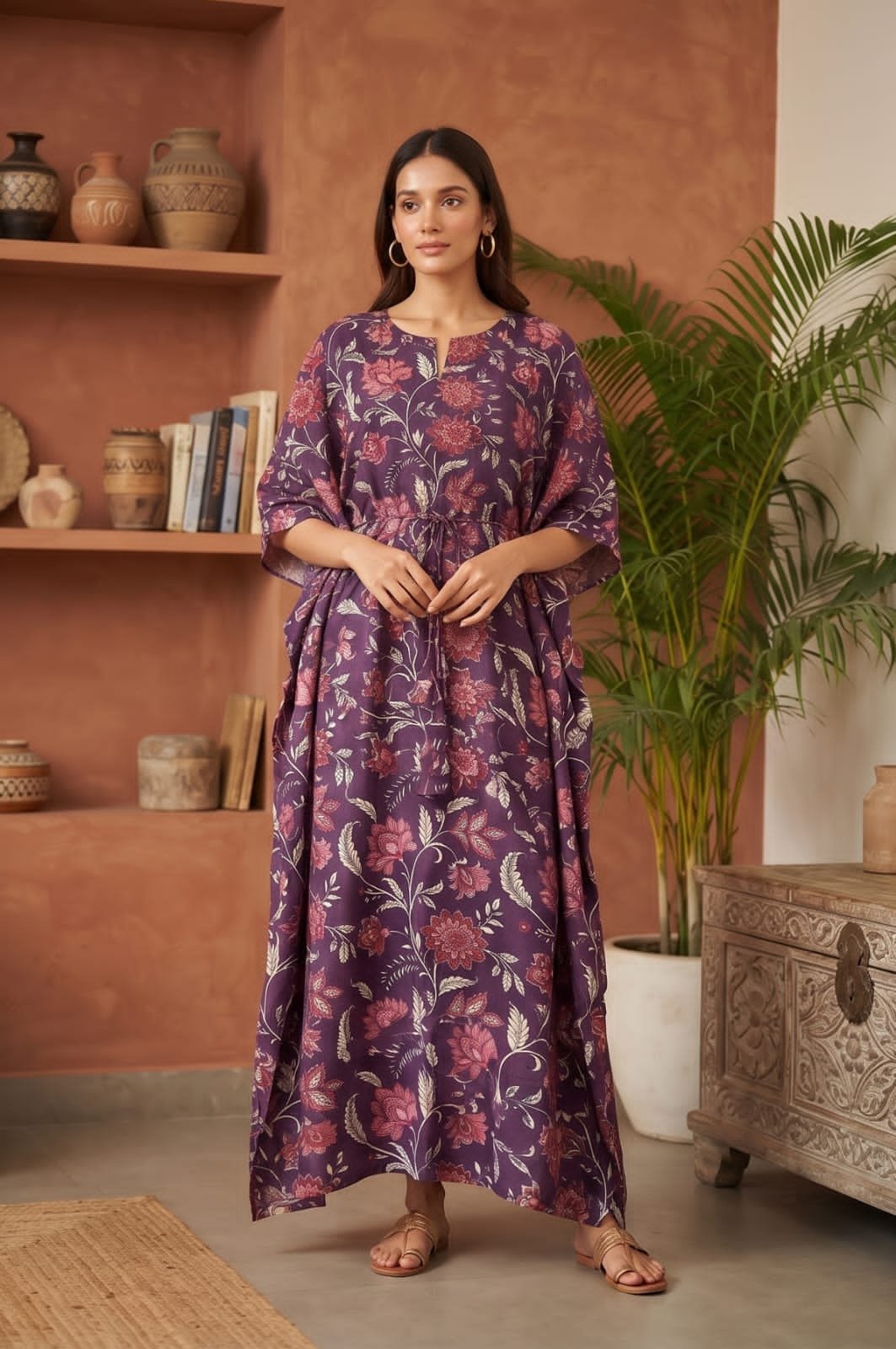 Cotton Printed Long Kaftan