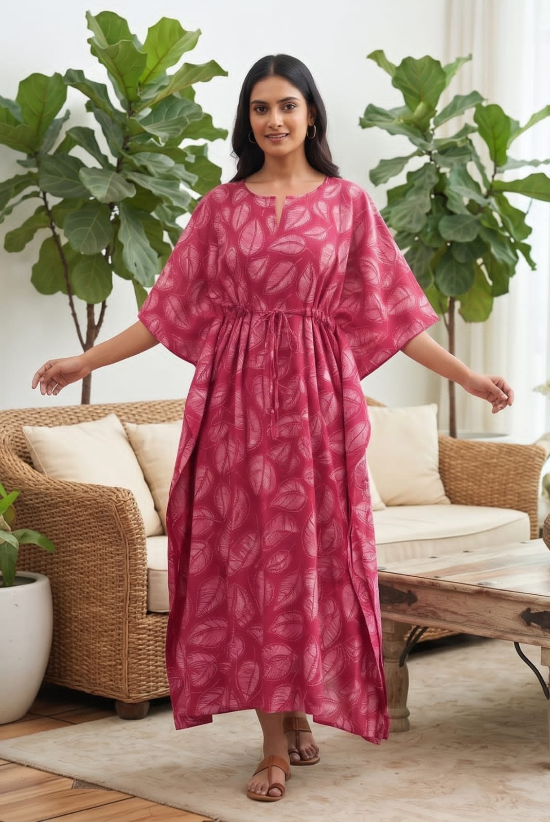Cotton Printed Long Kaftan