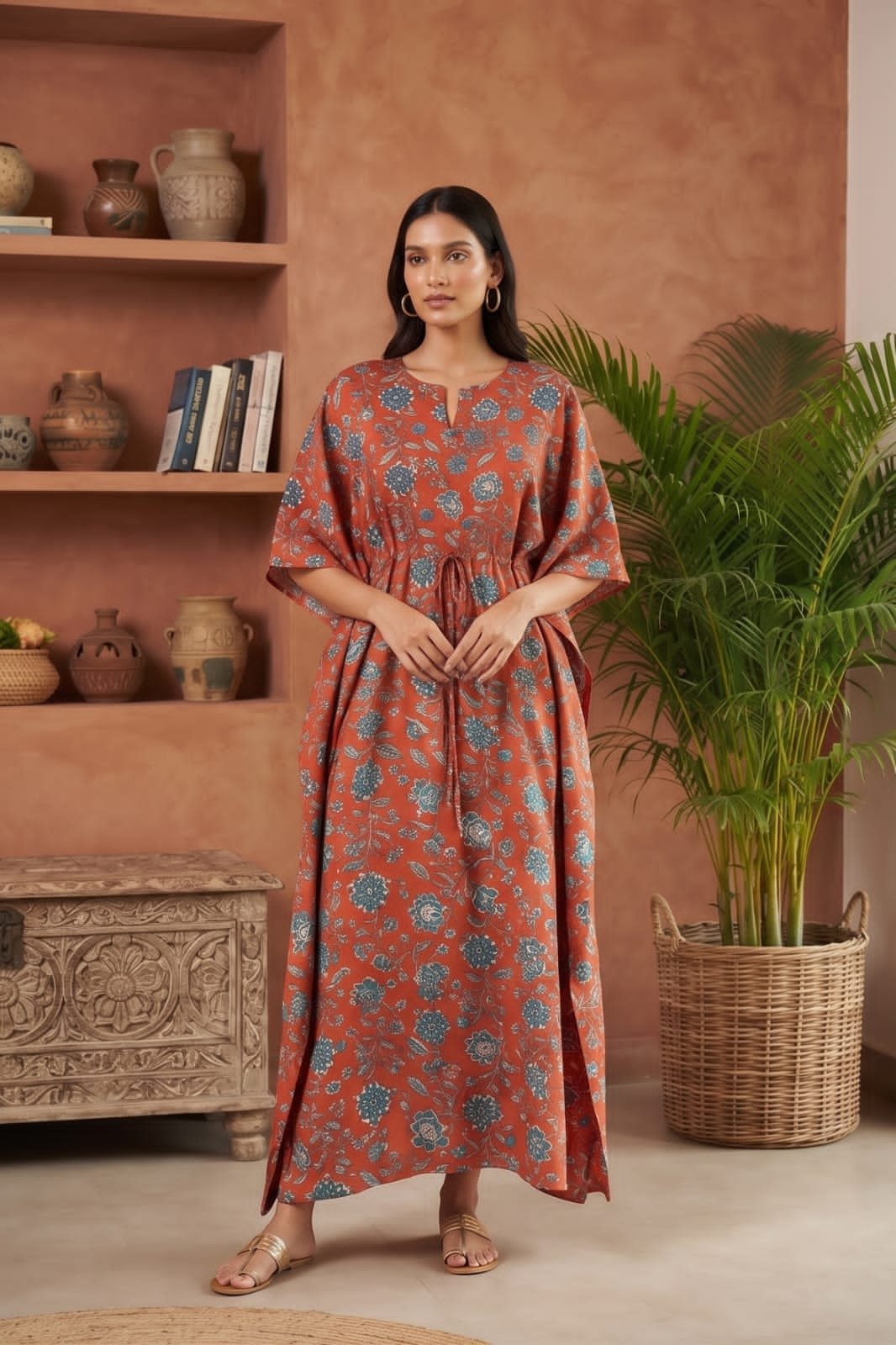 Cotton Printed Long Kaftan