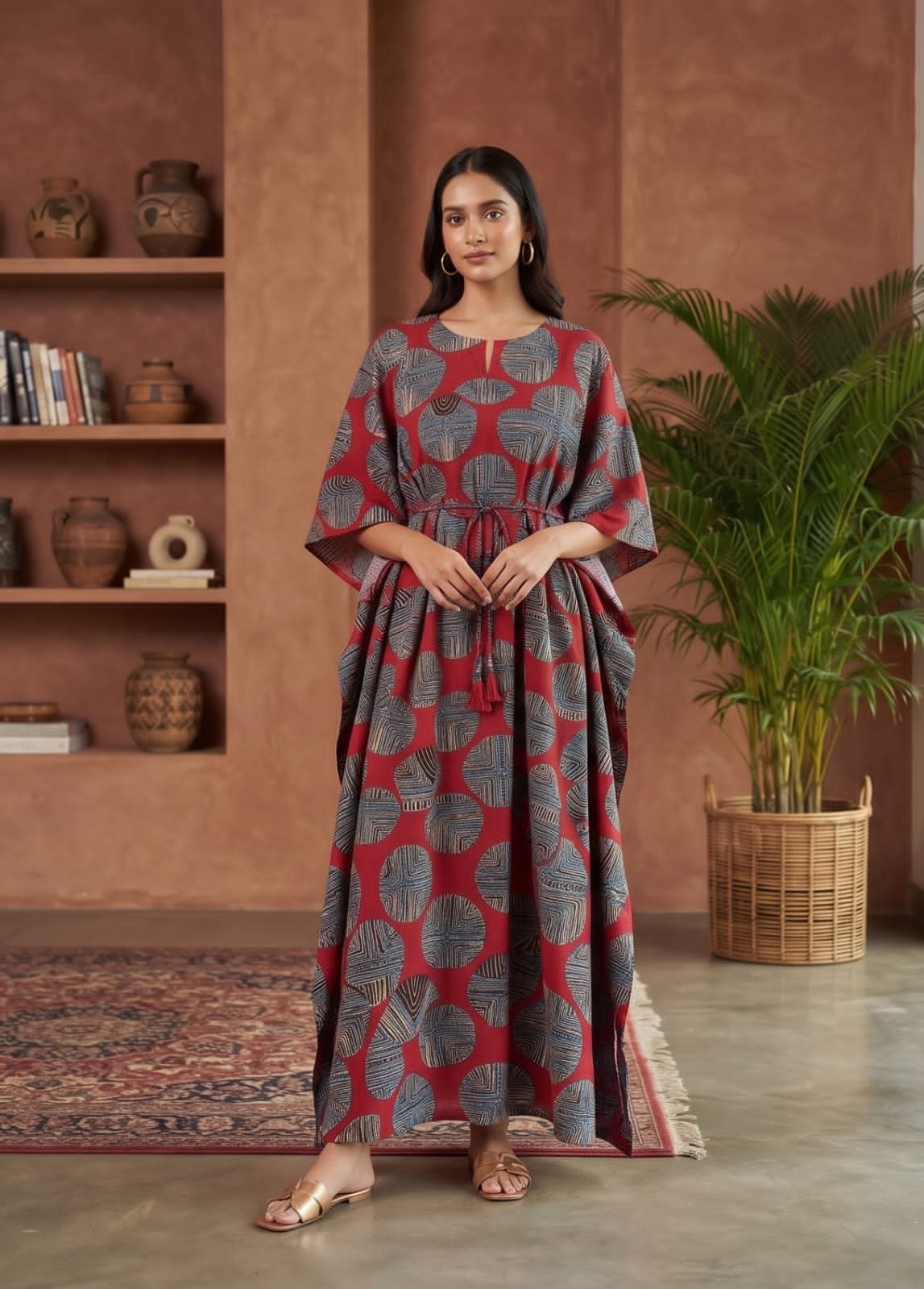 Cotton Printed Long Kaftan
