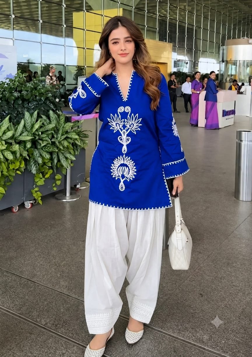 Cotton Embroidered Cord Set