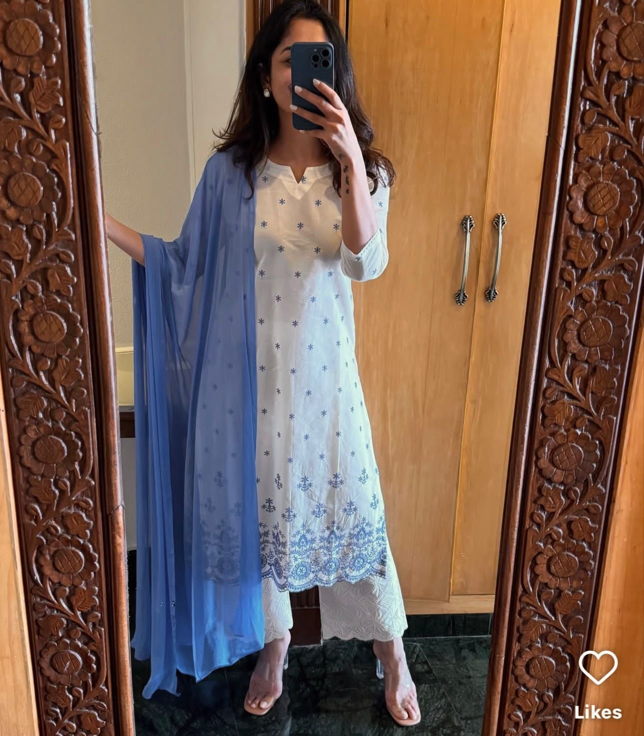 Cotton Flex Embroidered Stitched Suit Set
