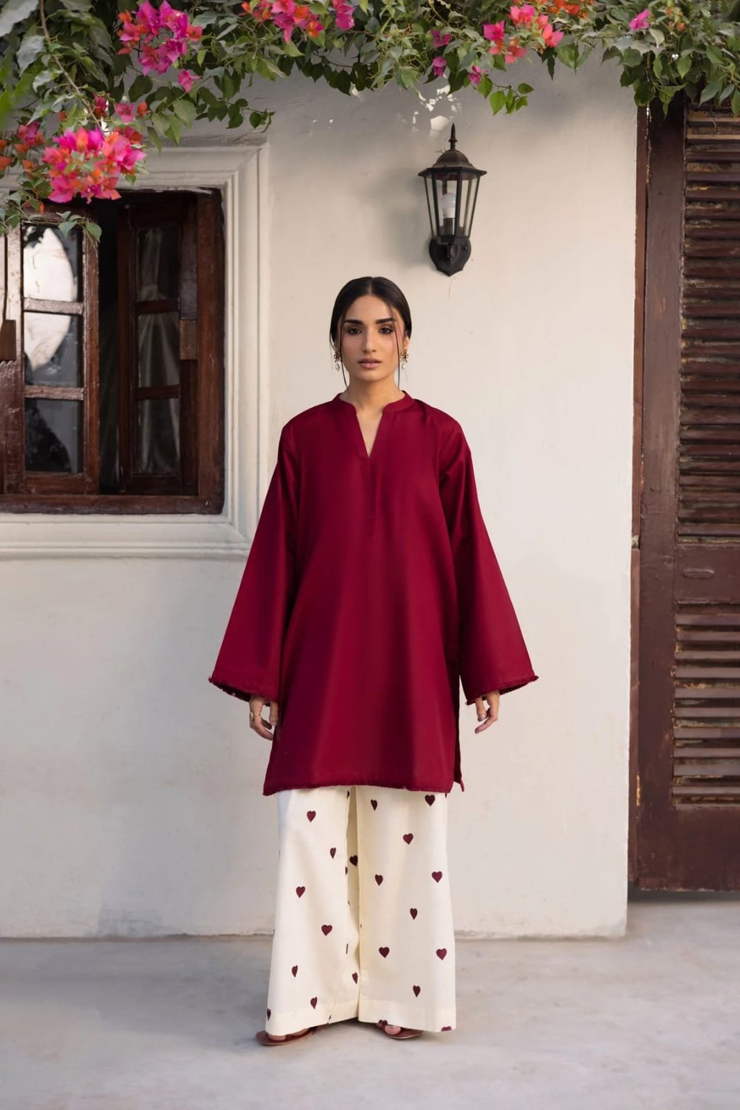 Cotton Embroidered Cord Set