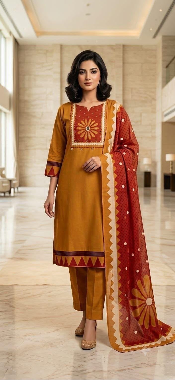 Cotton Printed Stitched Suit Set