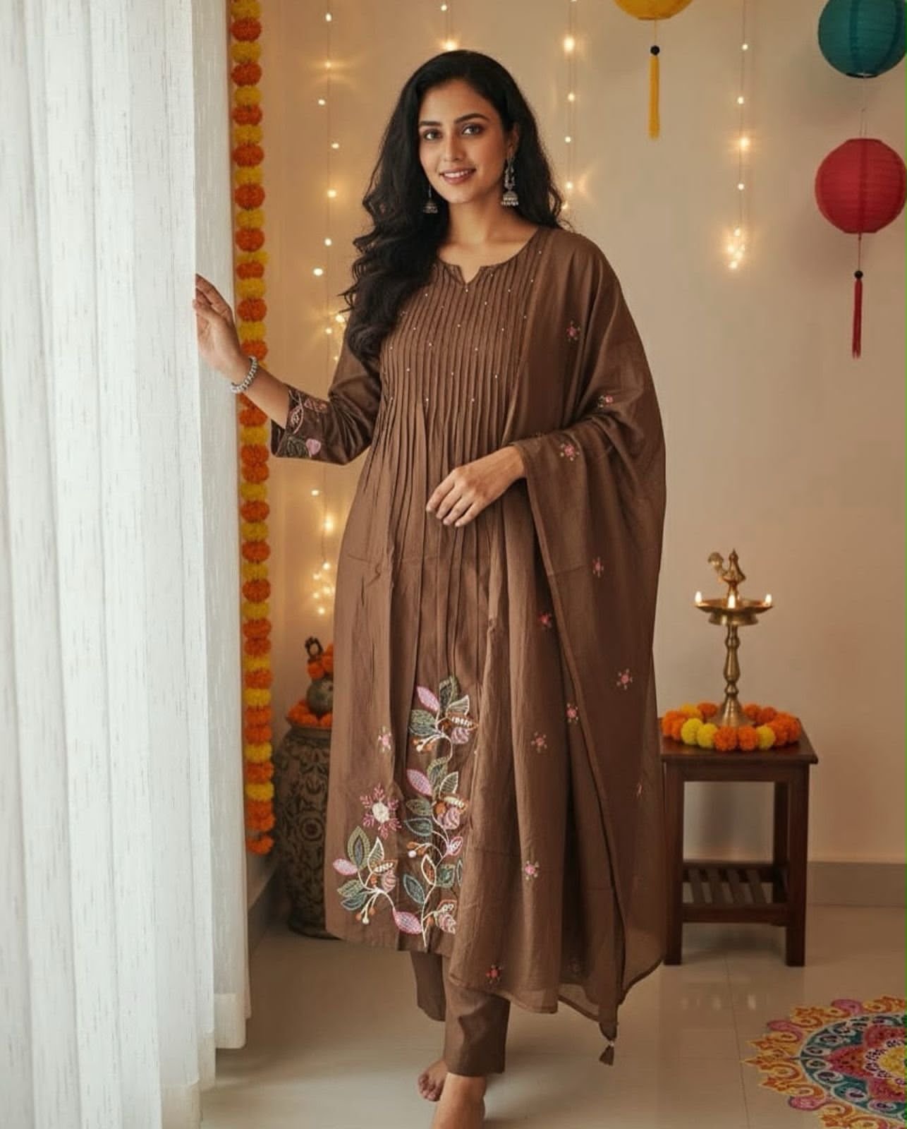Cotton Embroidered Stitched Suit Set
