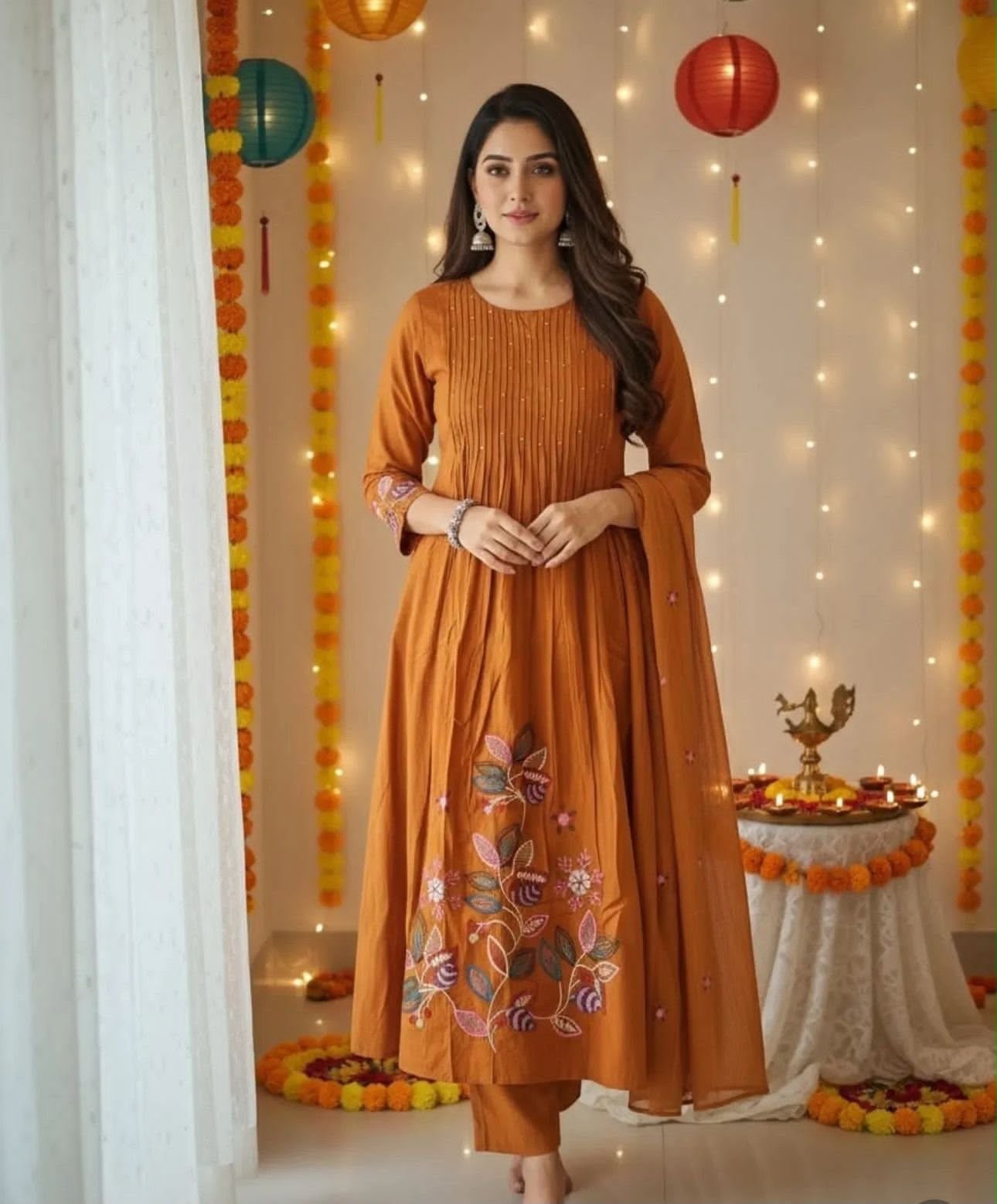 Cotton Embroidered Stitched Suit Set