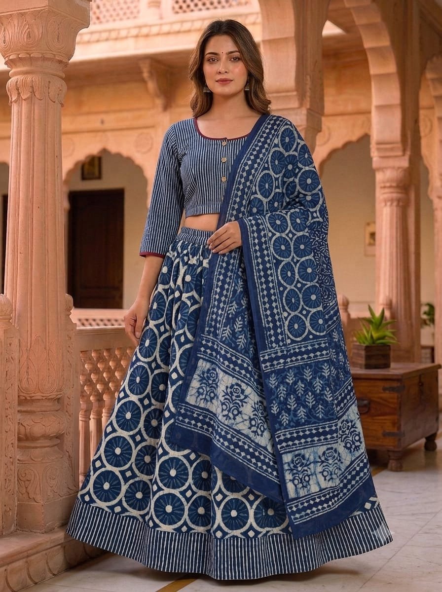 Cotton Printed Lehanga Choli Set