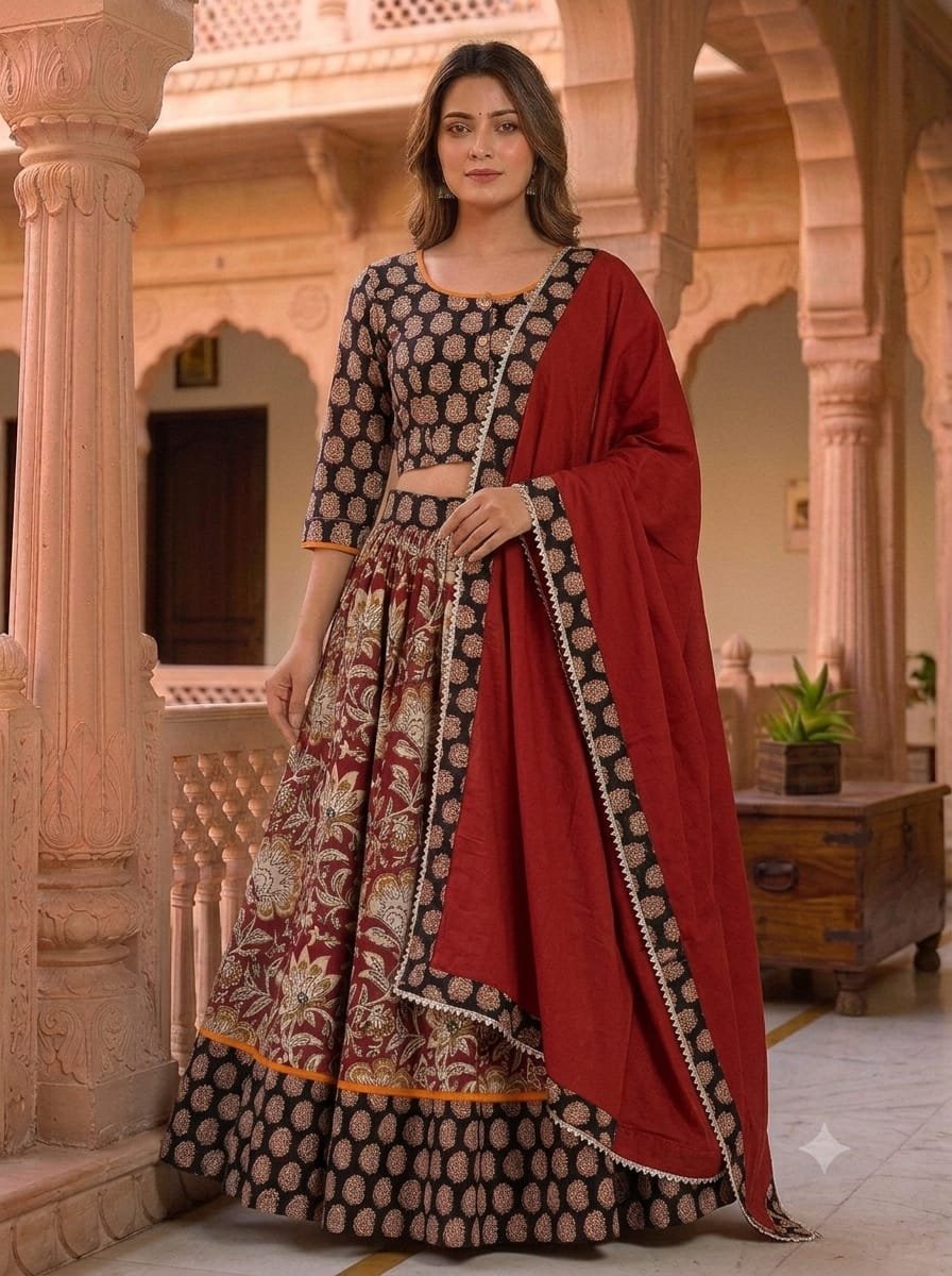 Cotton Printed Lehanga Choli Set