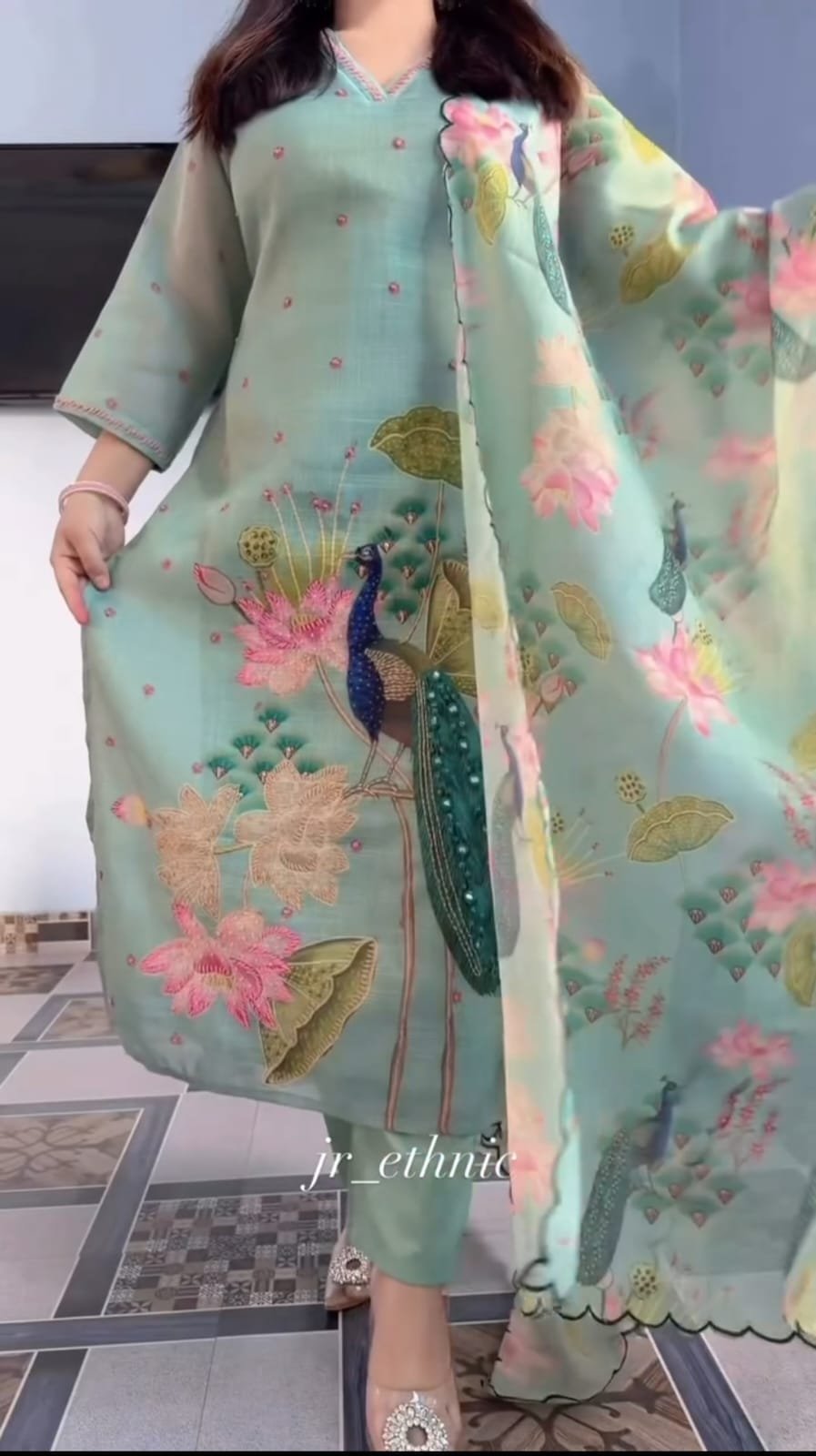 Cotton Lilan Stitched Suit Set