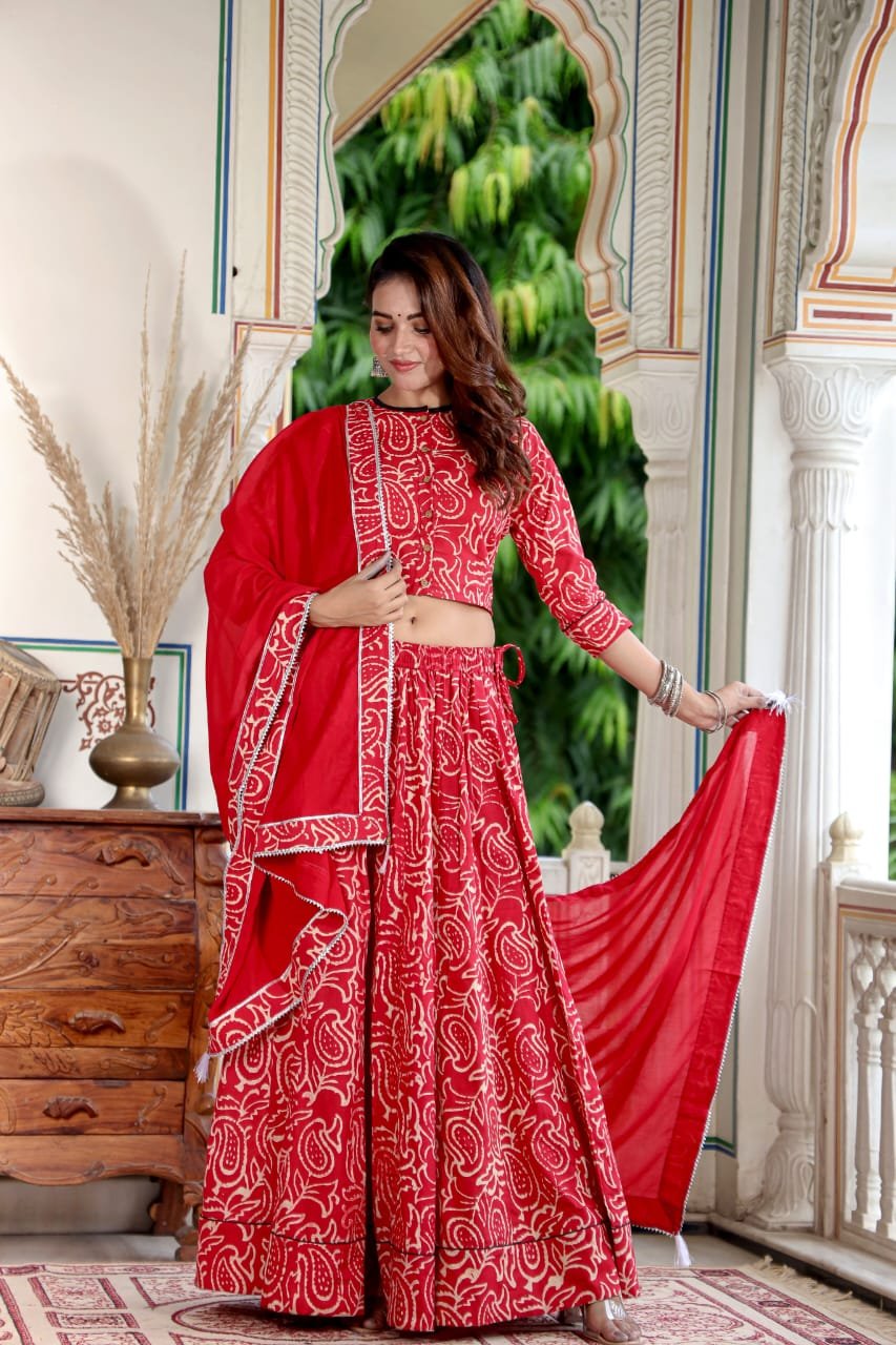 Cotton Printed Lehanga Choli Set