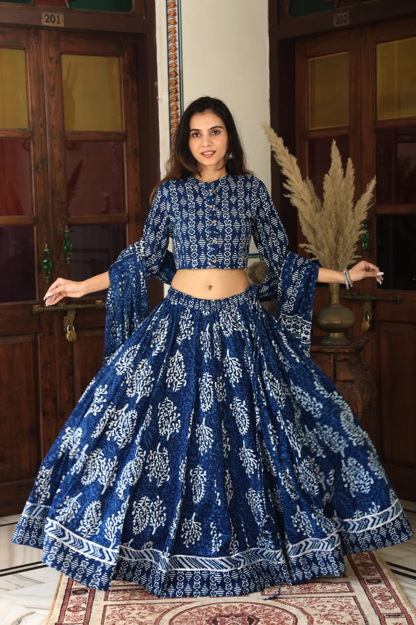 Cotton Printed Lehanga Choli Set