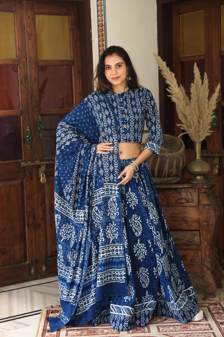 Cotton Printed Lehanga Choli Set