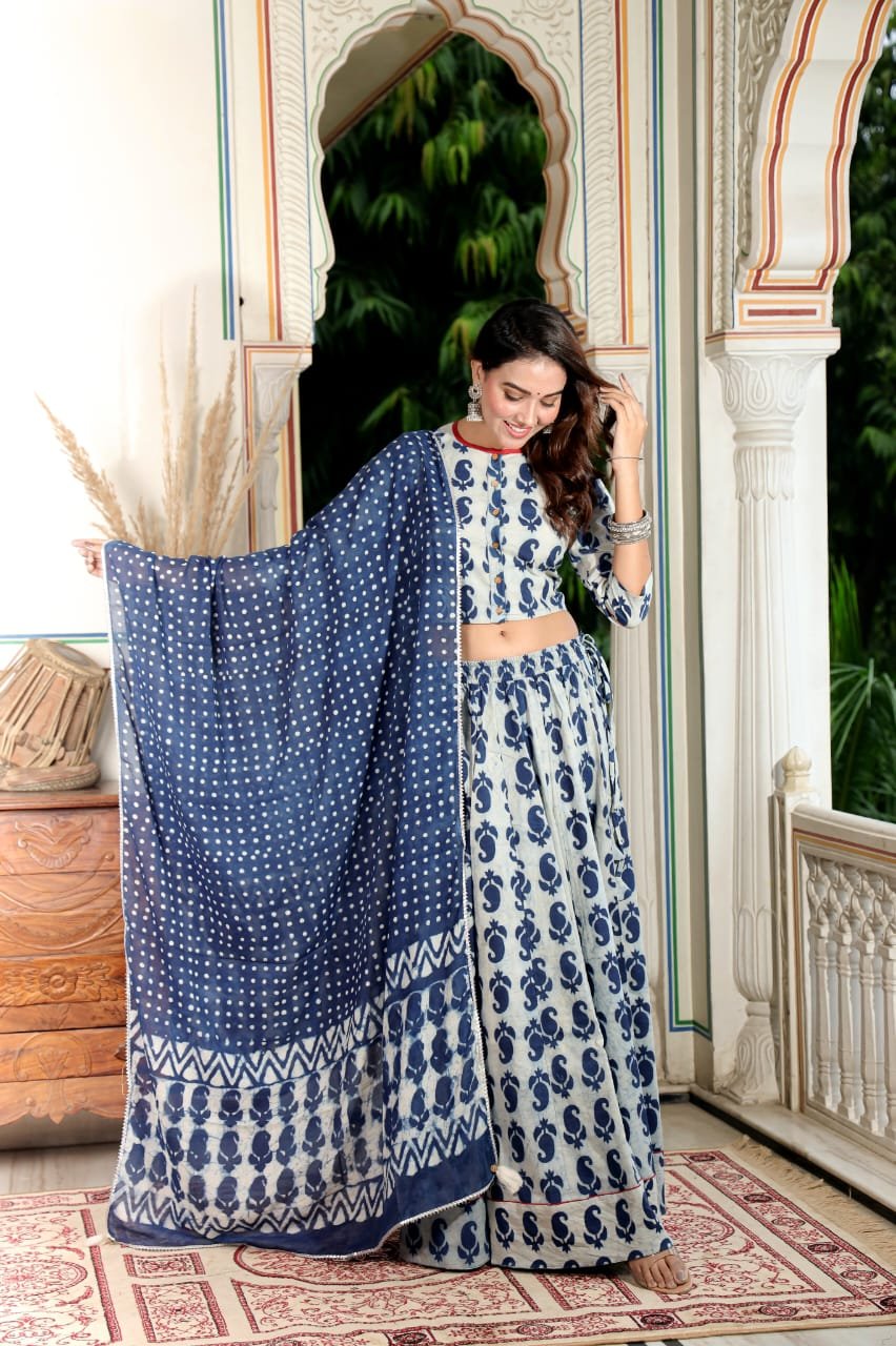 Cotton Printed Lehanga Choli Set
