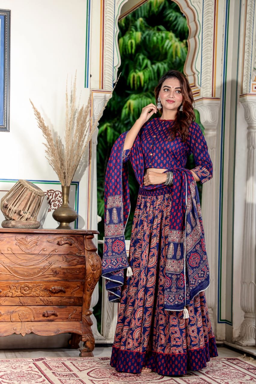 Cotton Printed Lehanga Choli Set