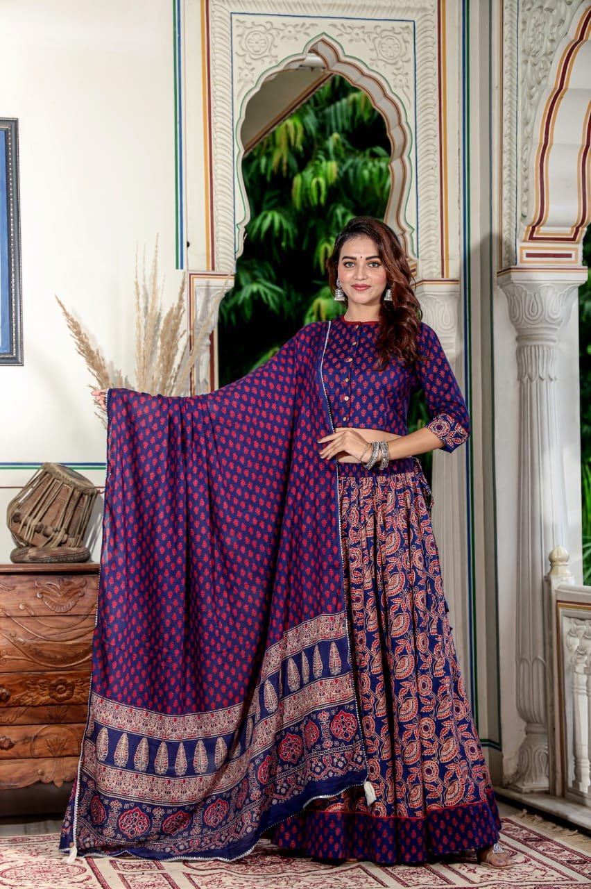 Cotton Printed Lehanga Choli Set