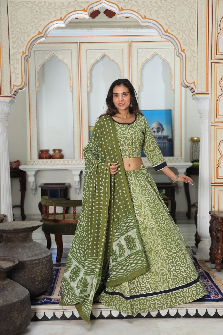 Cotton Printed Lehanga Choli Set