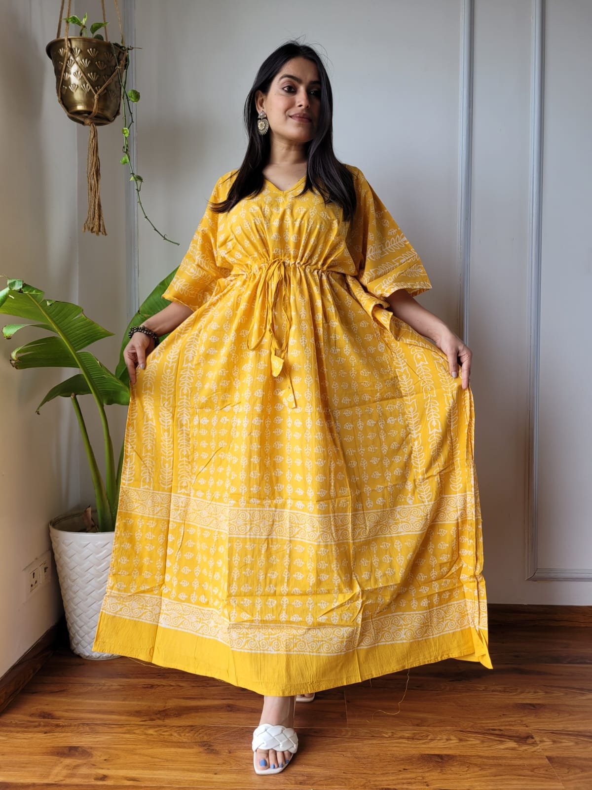 Cotton Printed Long Kaftan