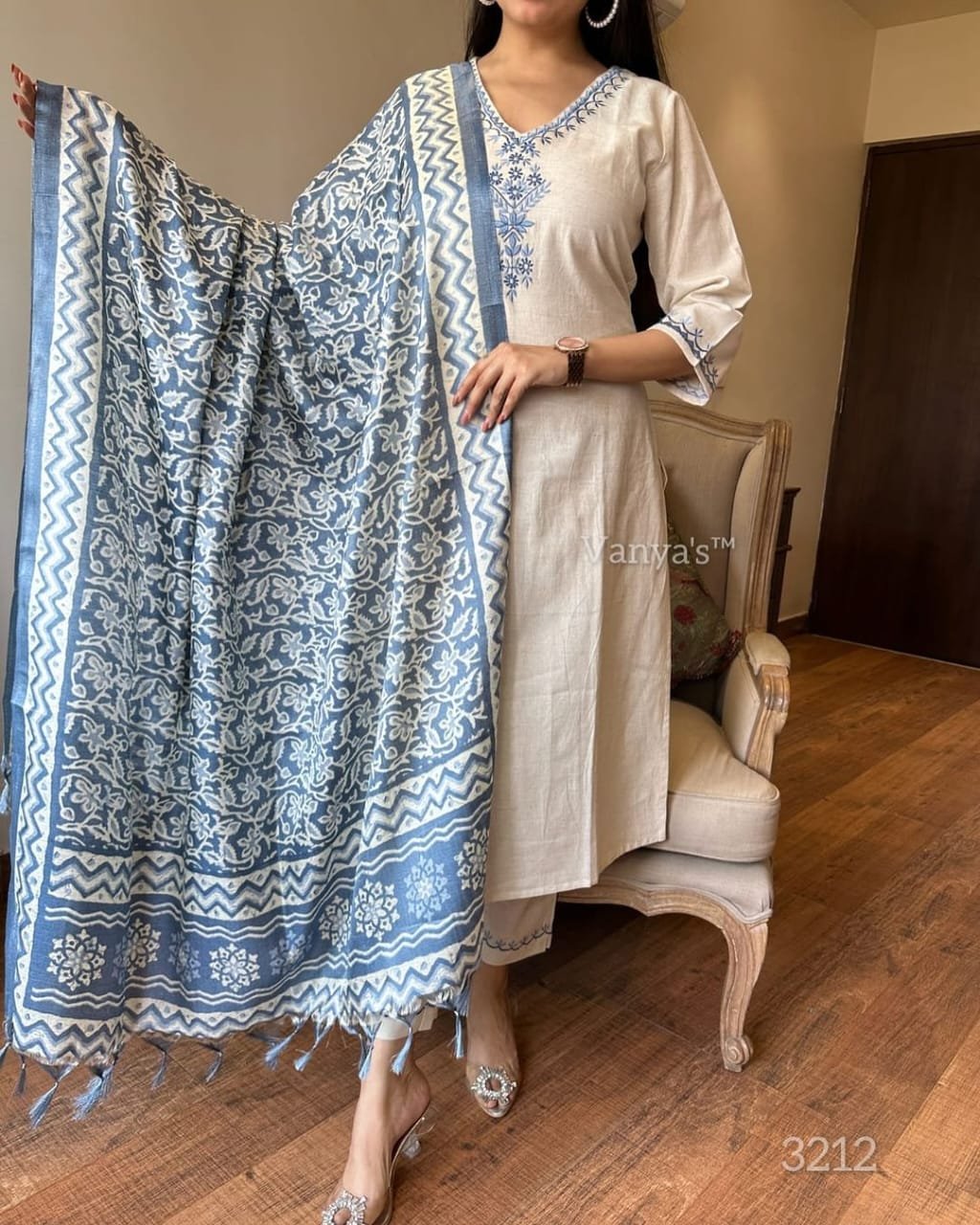 Cotton Embroidered Stitched Suit Set