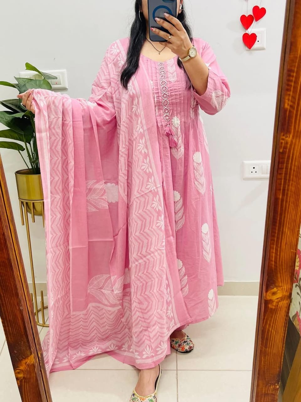 Cotton Printed Pintex Stitched Suit Set