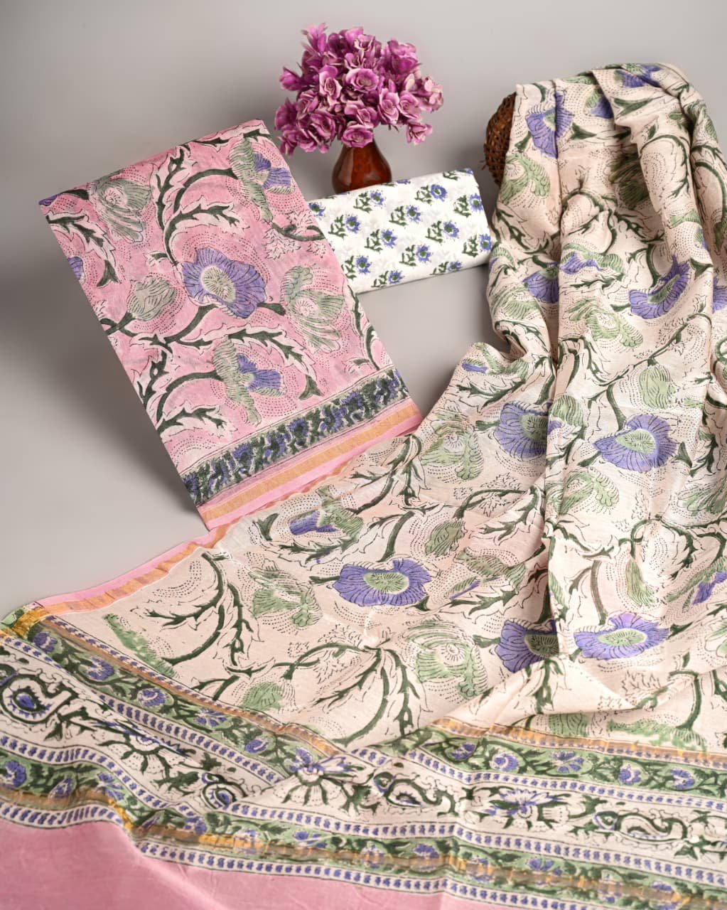 Chanderi Printed Suit Set