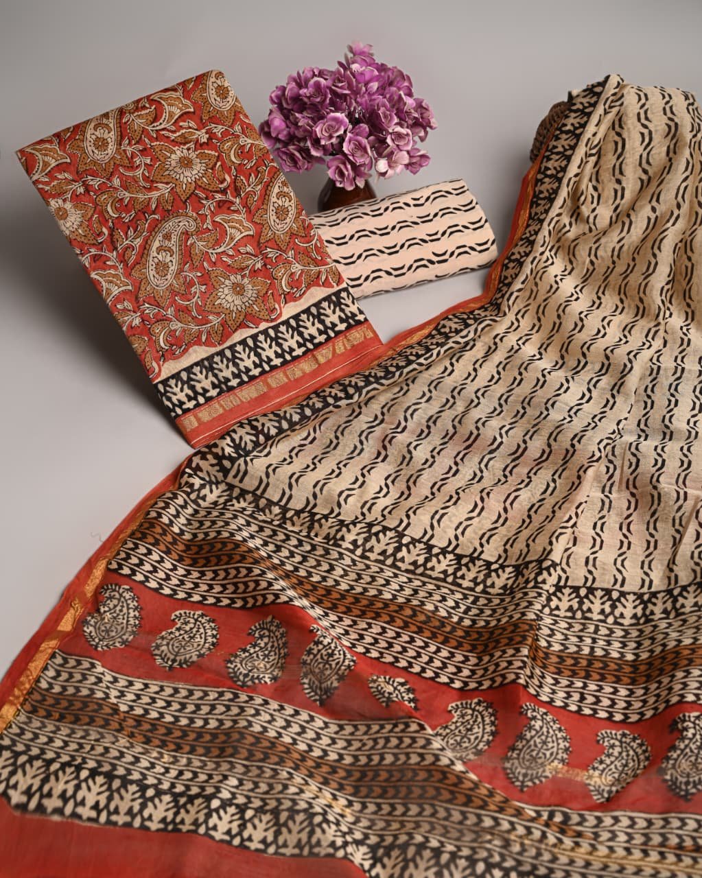Chanderi Printed Suit Set