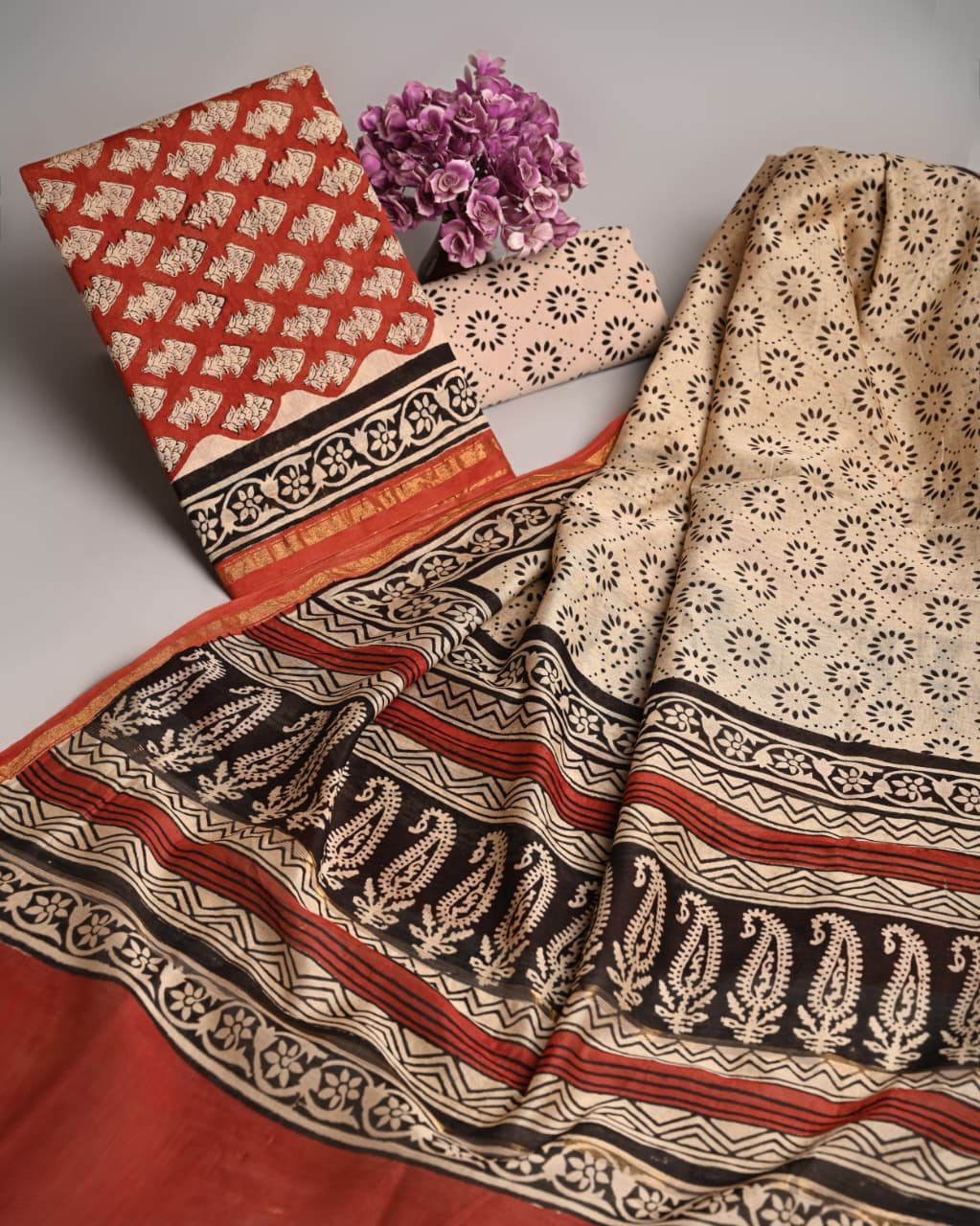Chanderi Printed Suit Set