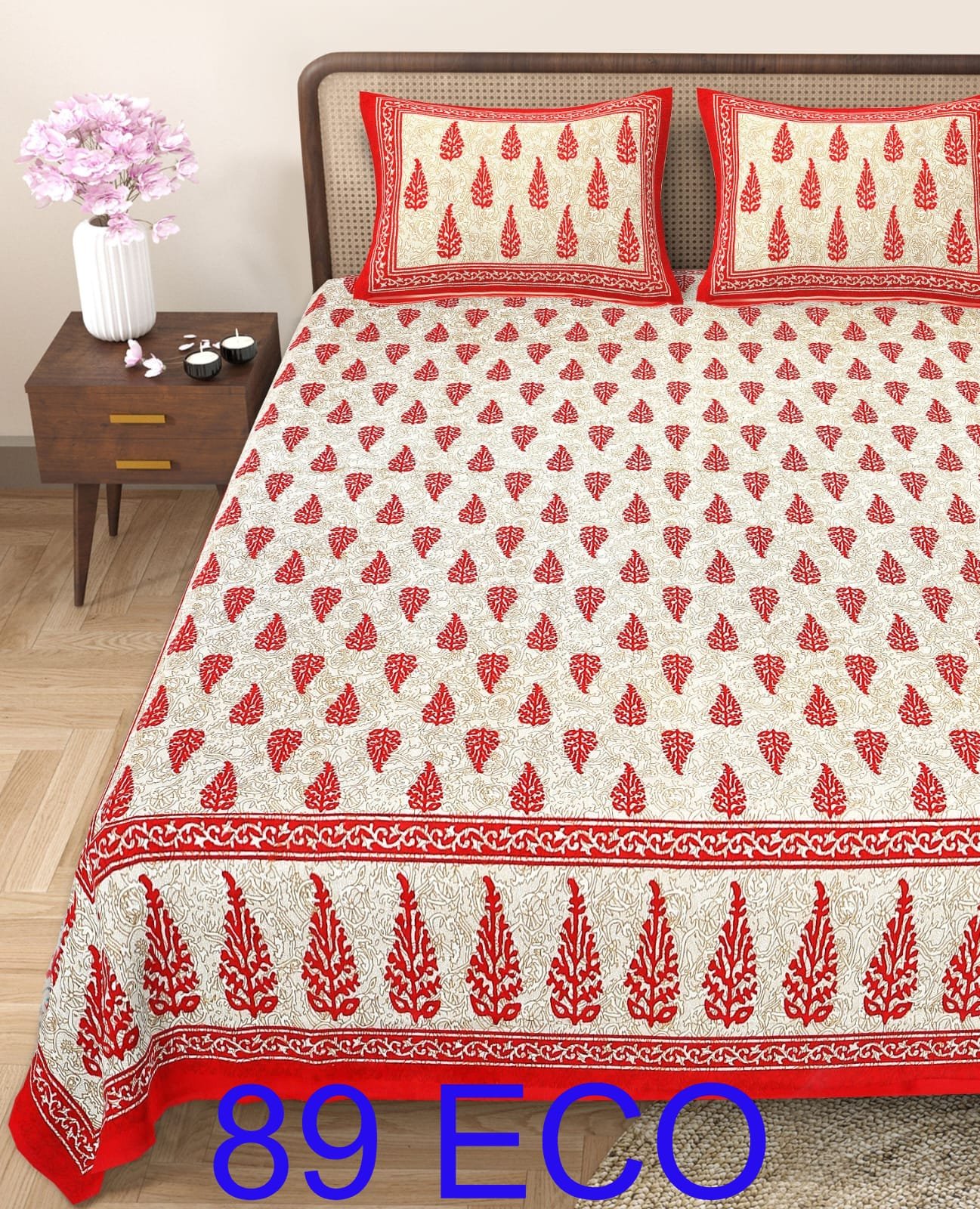 Cotton Viscose Printed Double Bedsheet