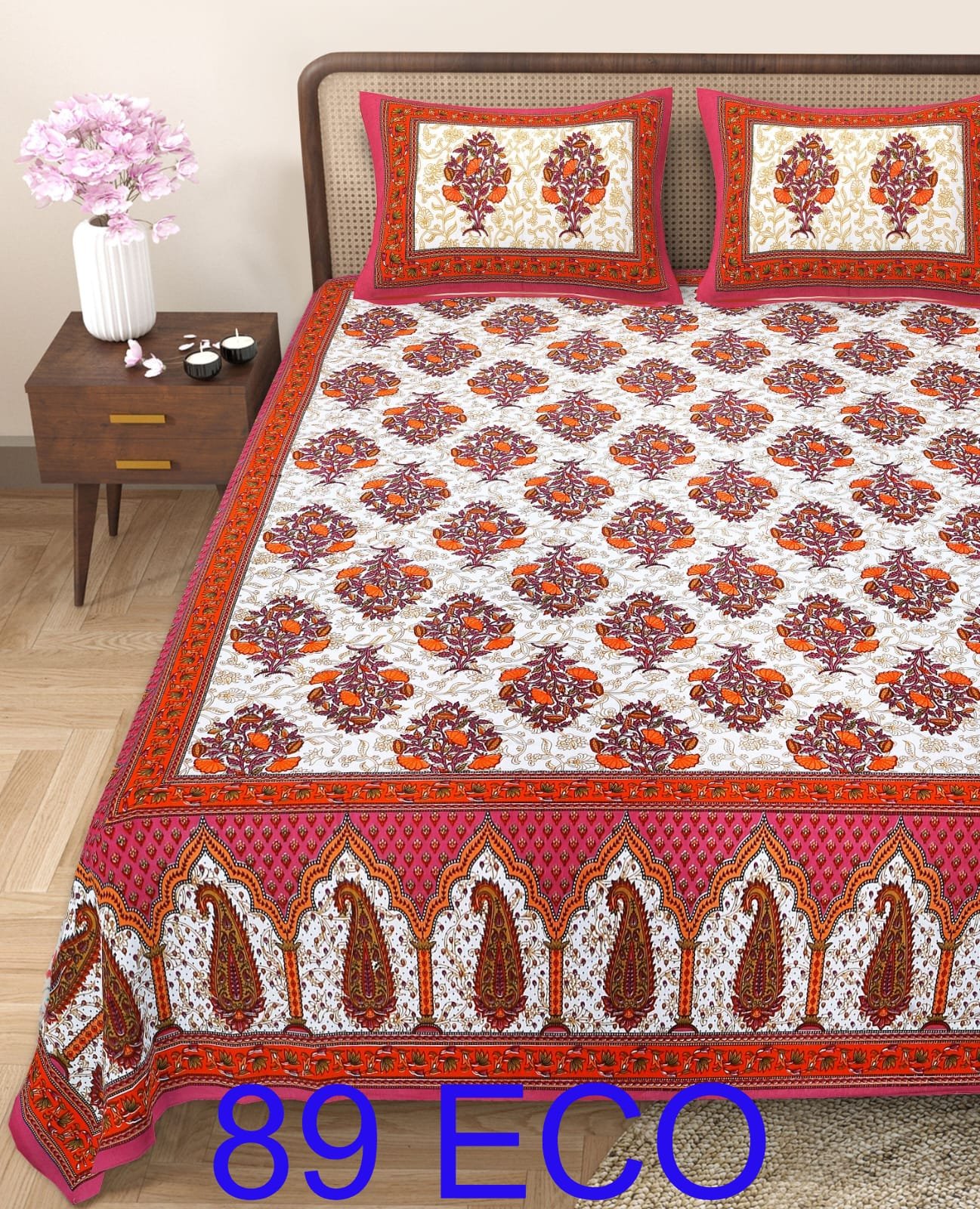 Cotton Viscose Printed Double Bedsheet