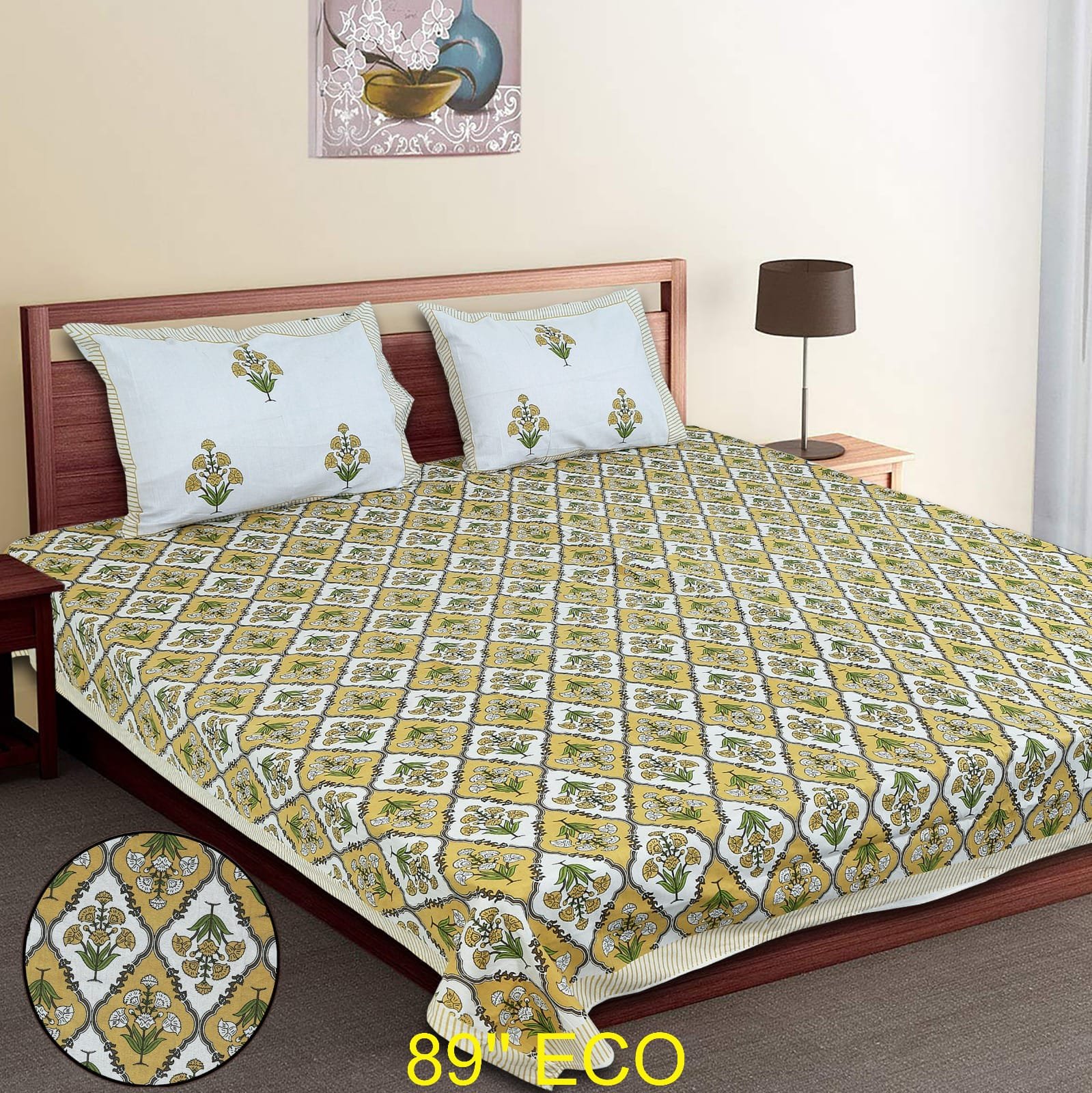 Cotton Viscose Printed Double Bedsheet