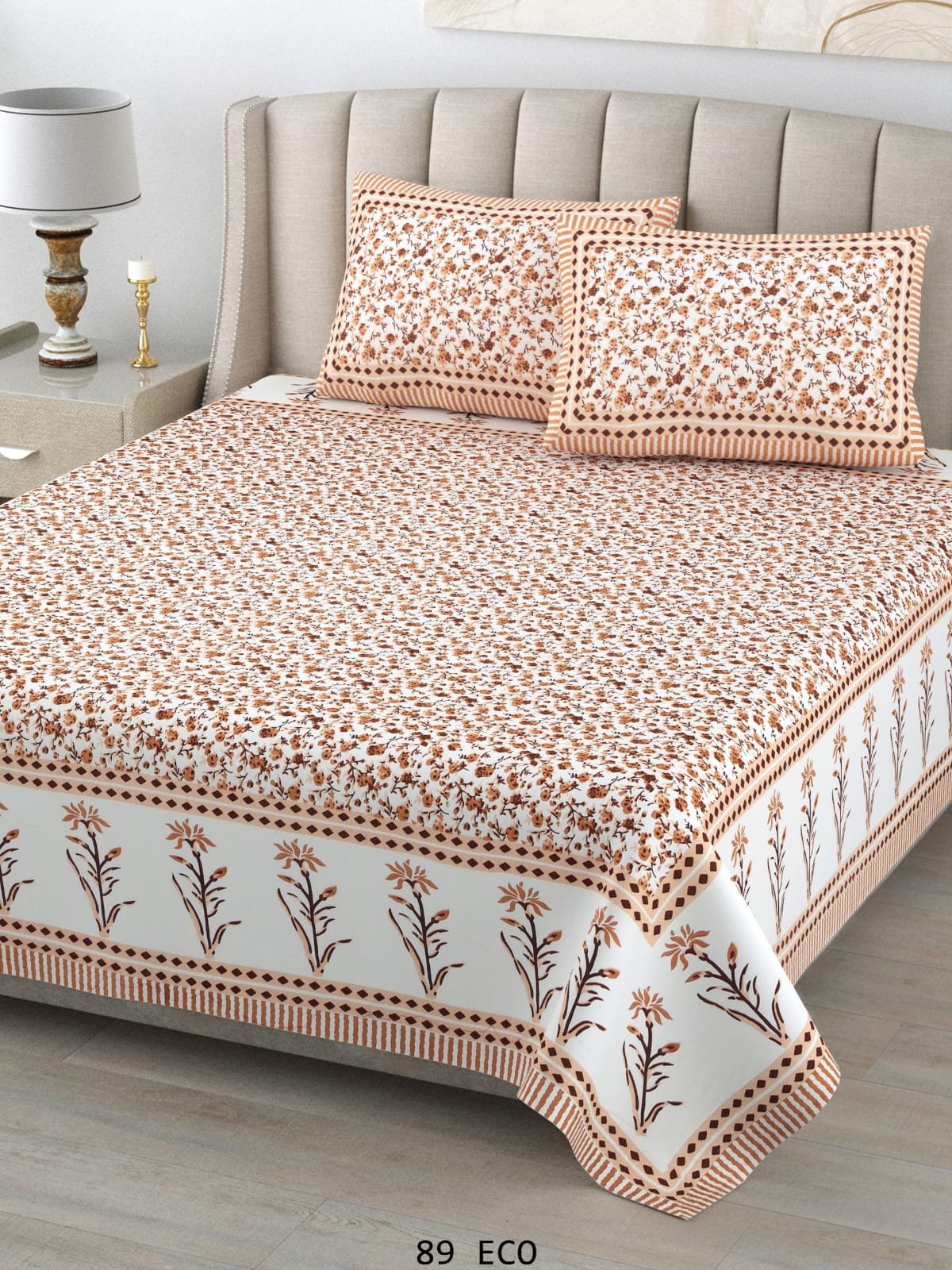 Cotton Viscose Printed Double Bedsheet