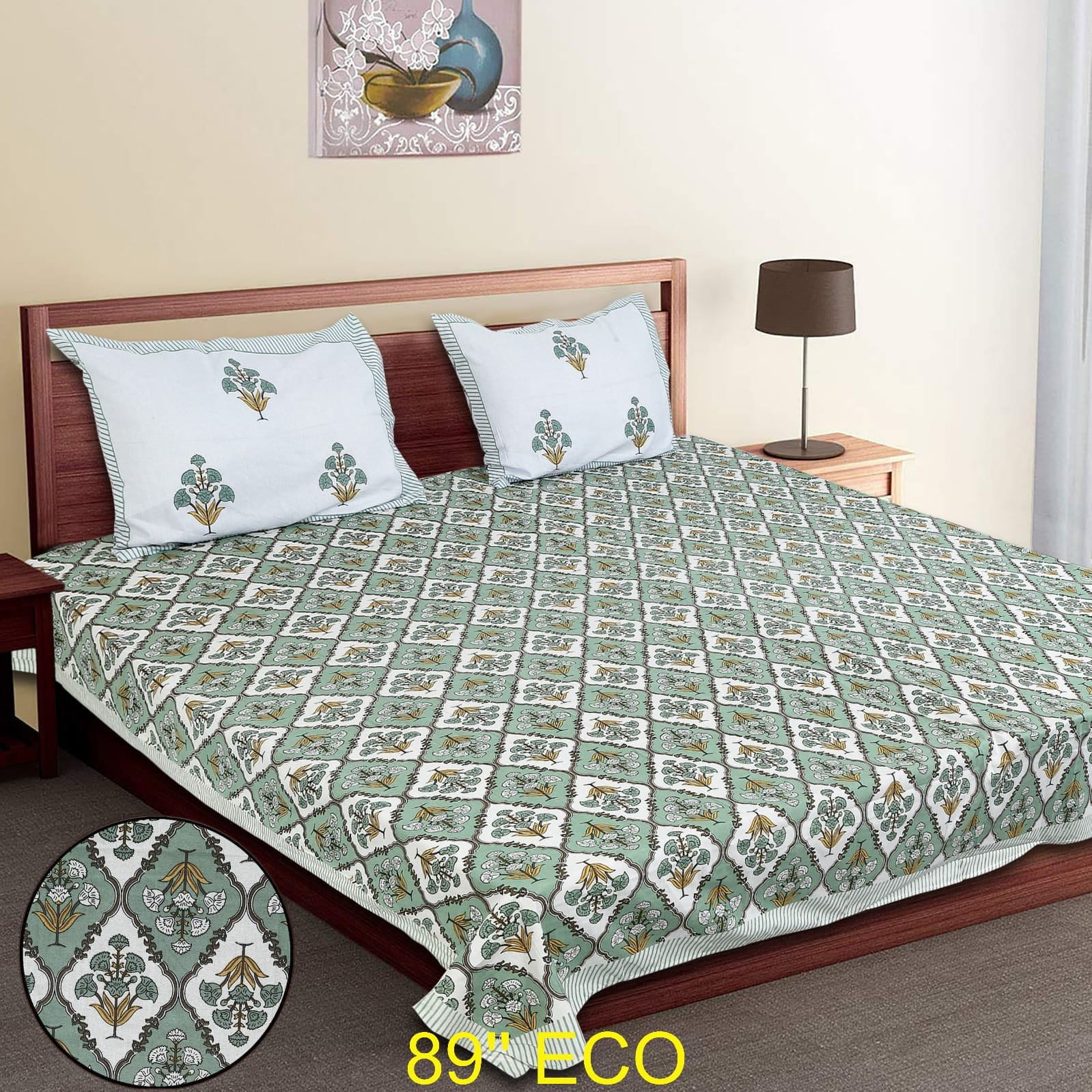 Cotton Viscose Printed Double Bedsheet