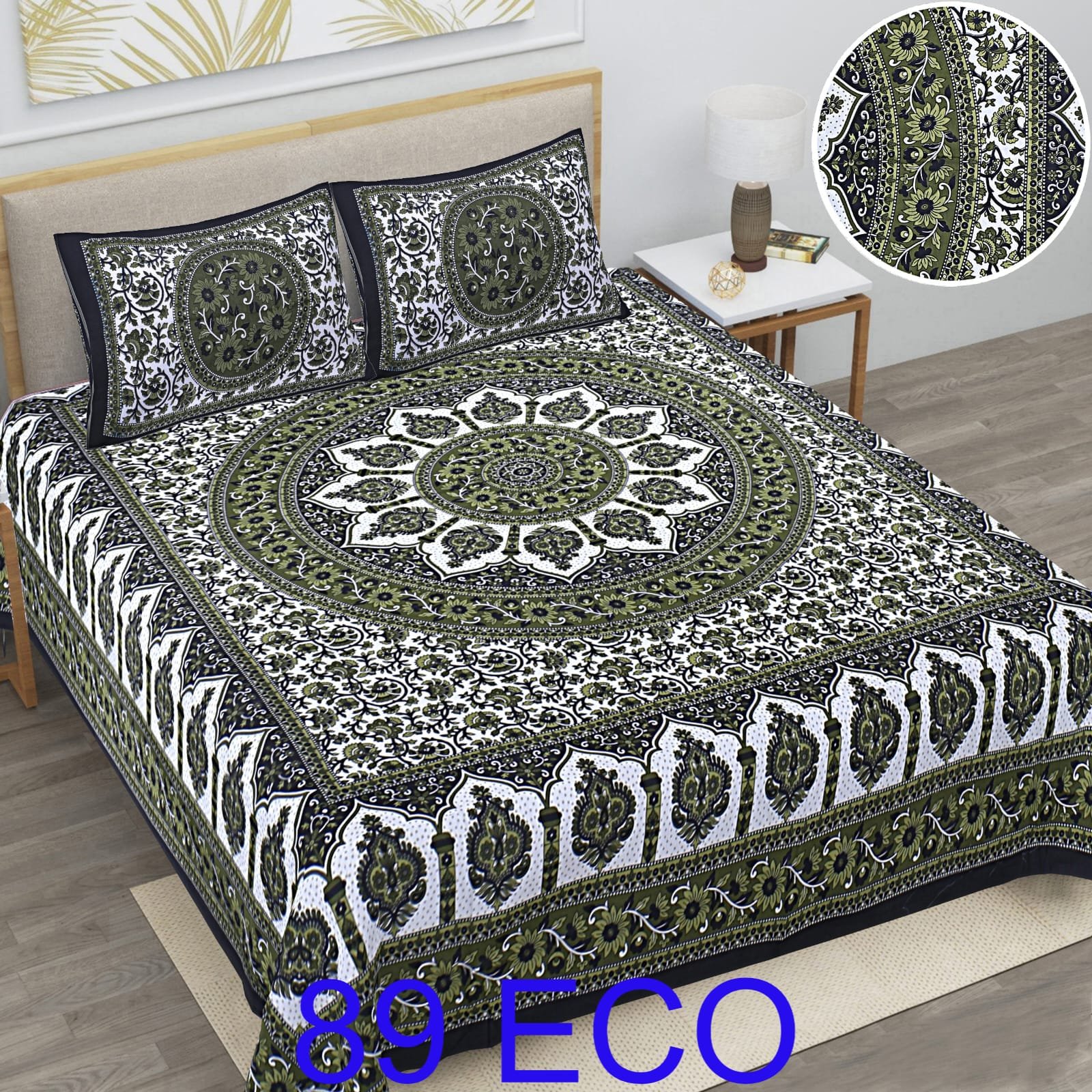 Cotton Viscose Printed Double Bedsheet