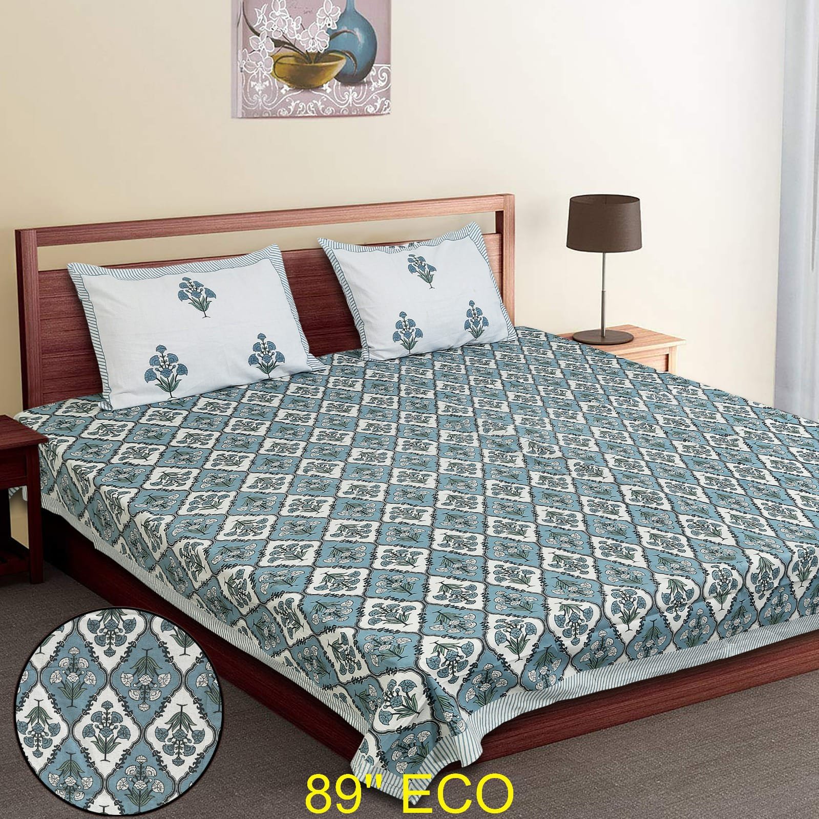 Cotton Viscose Printed Double Bedsheet