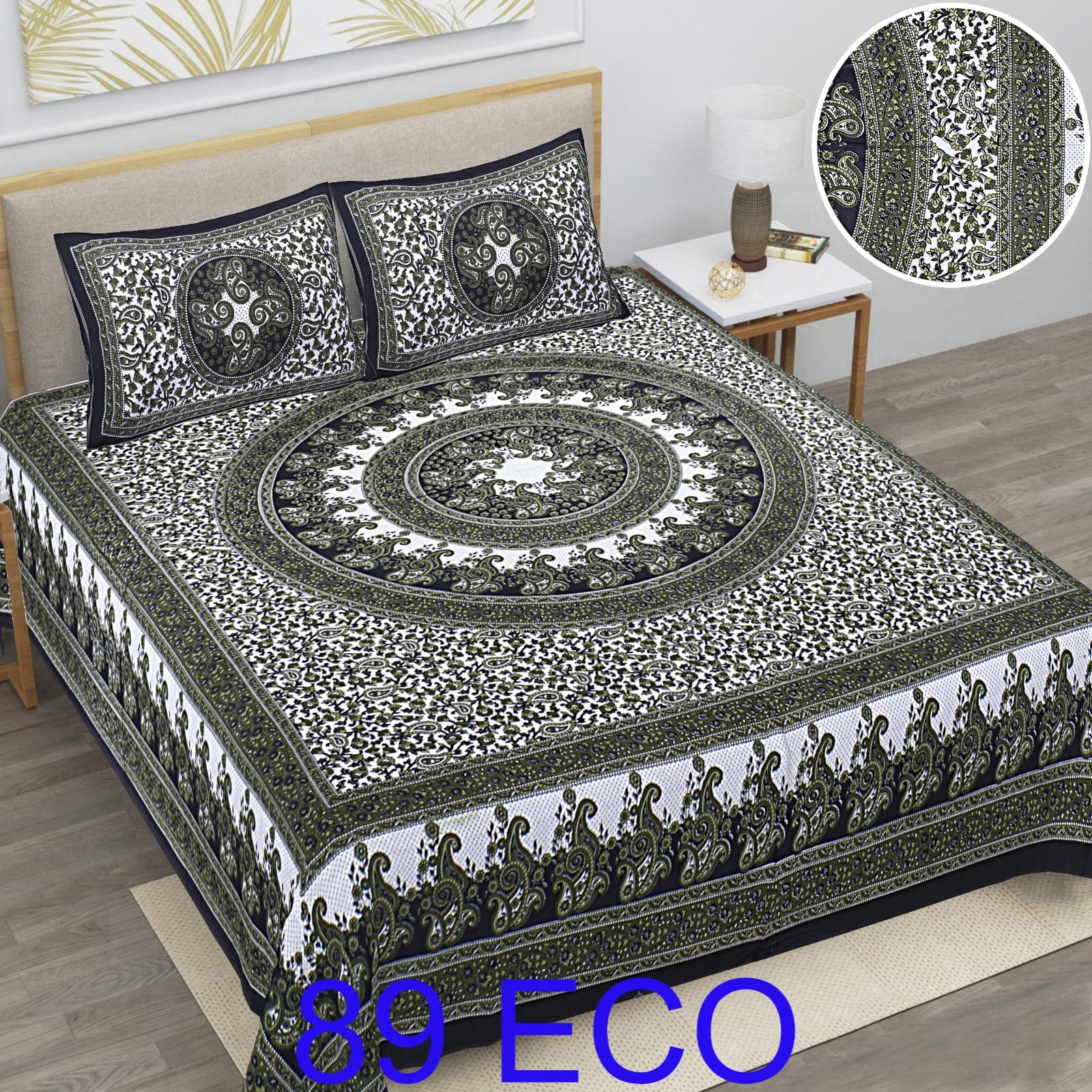 Cotton Viscose Printed Double Bedsheet