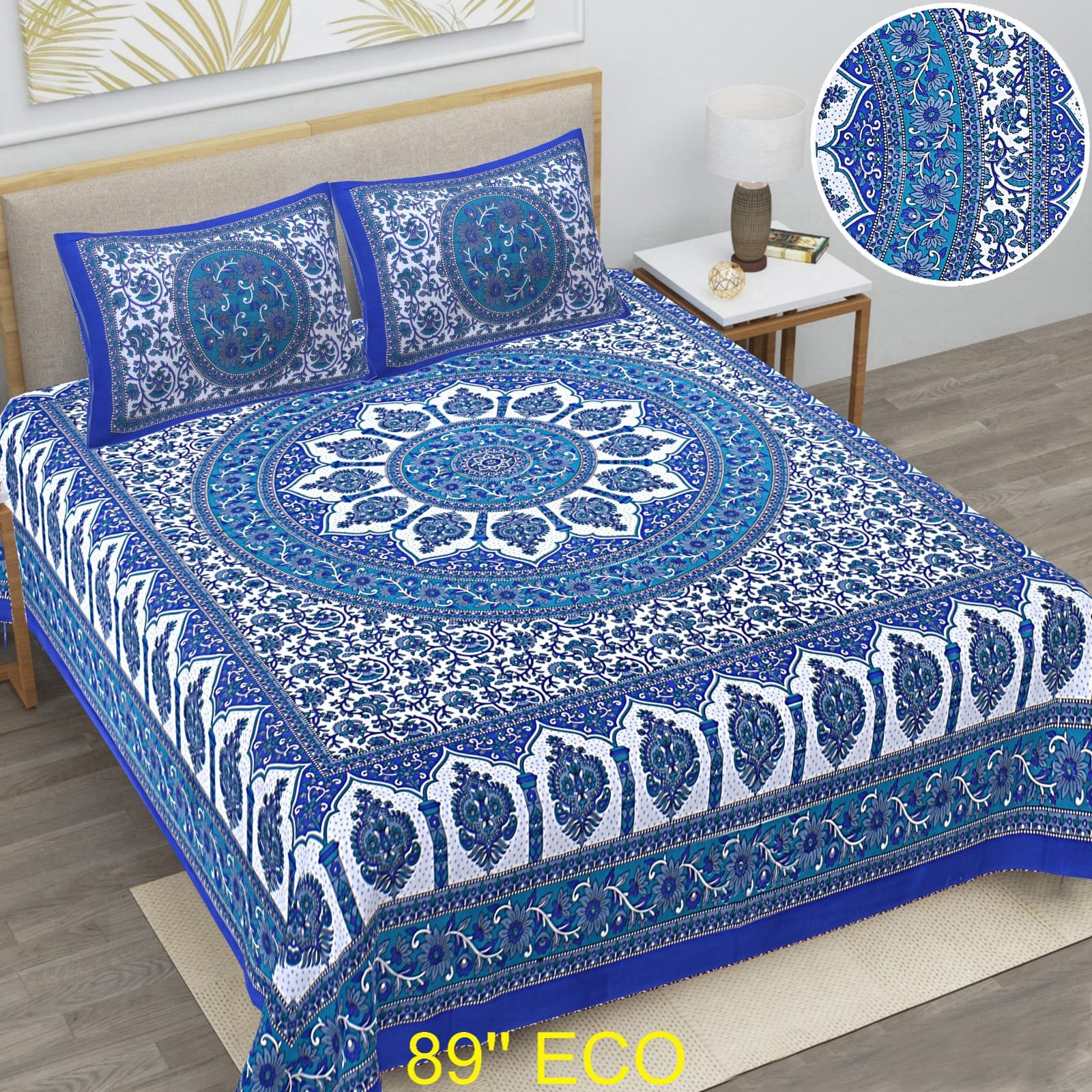 Cotton Viscose Printed Double Bedsheet