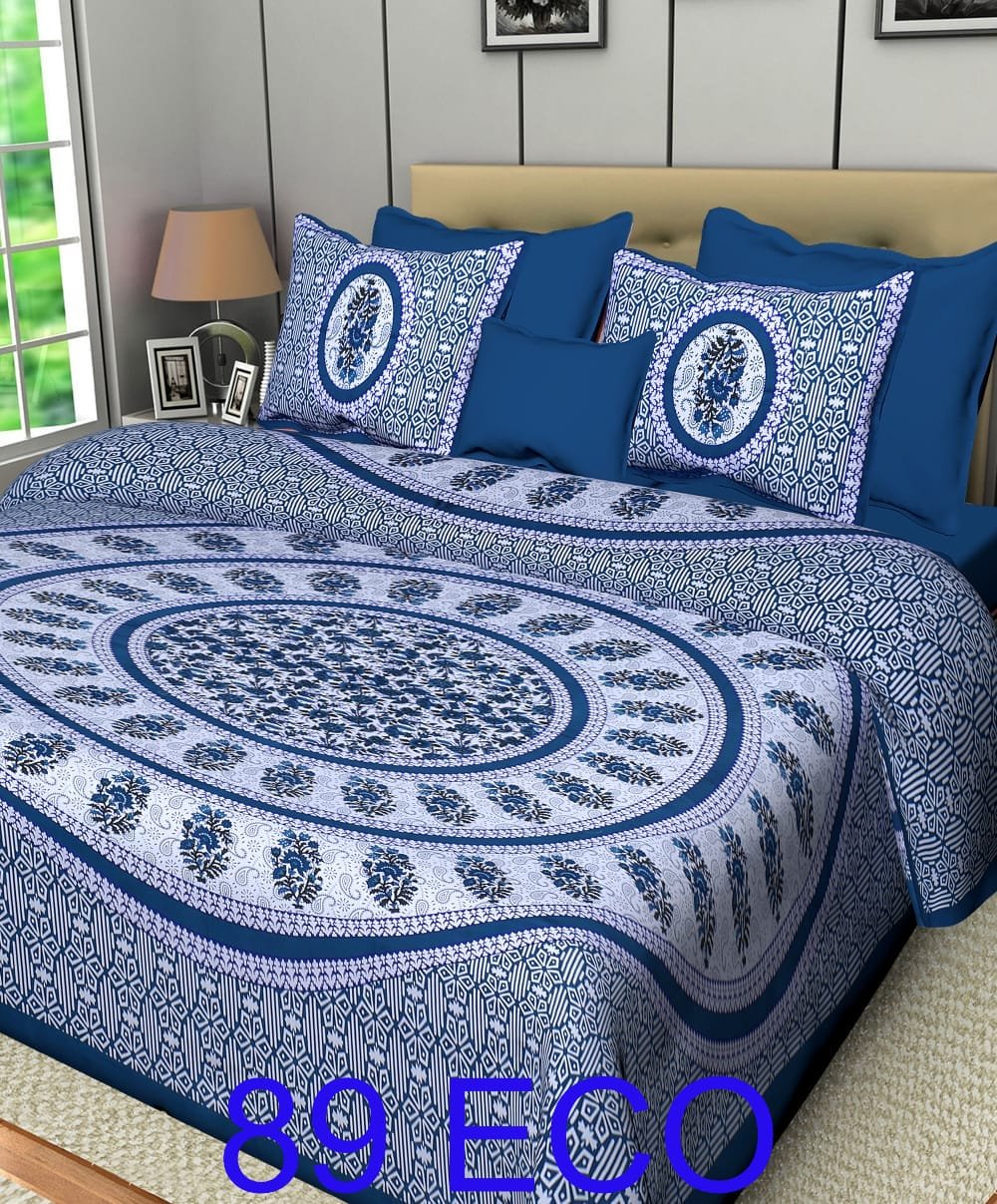 Cotton Viscose Printed Double Bedsheet