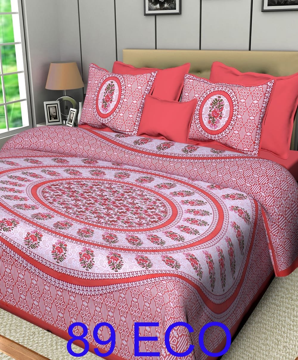 Cotton Viscose Printed Double Bedsheet