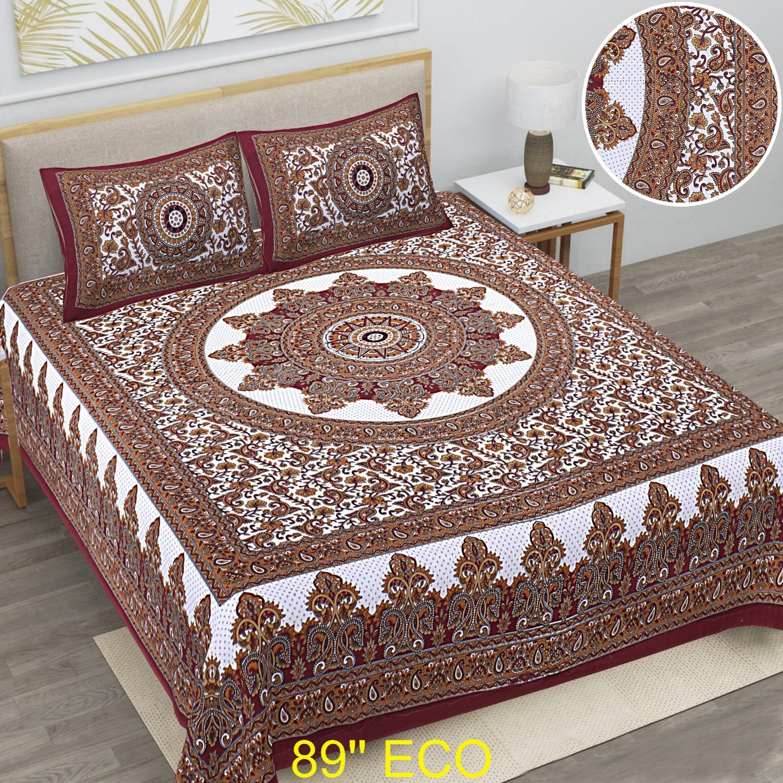 Cotton Viscose Printed Double Bedsheet