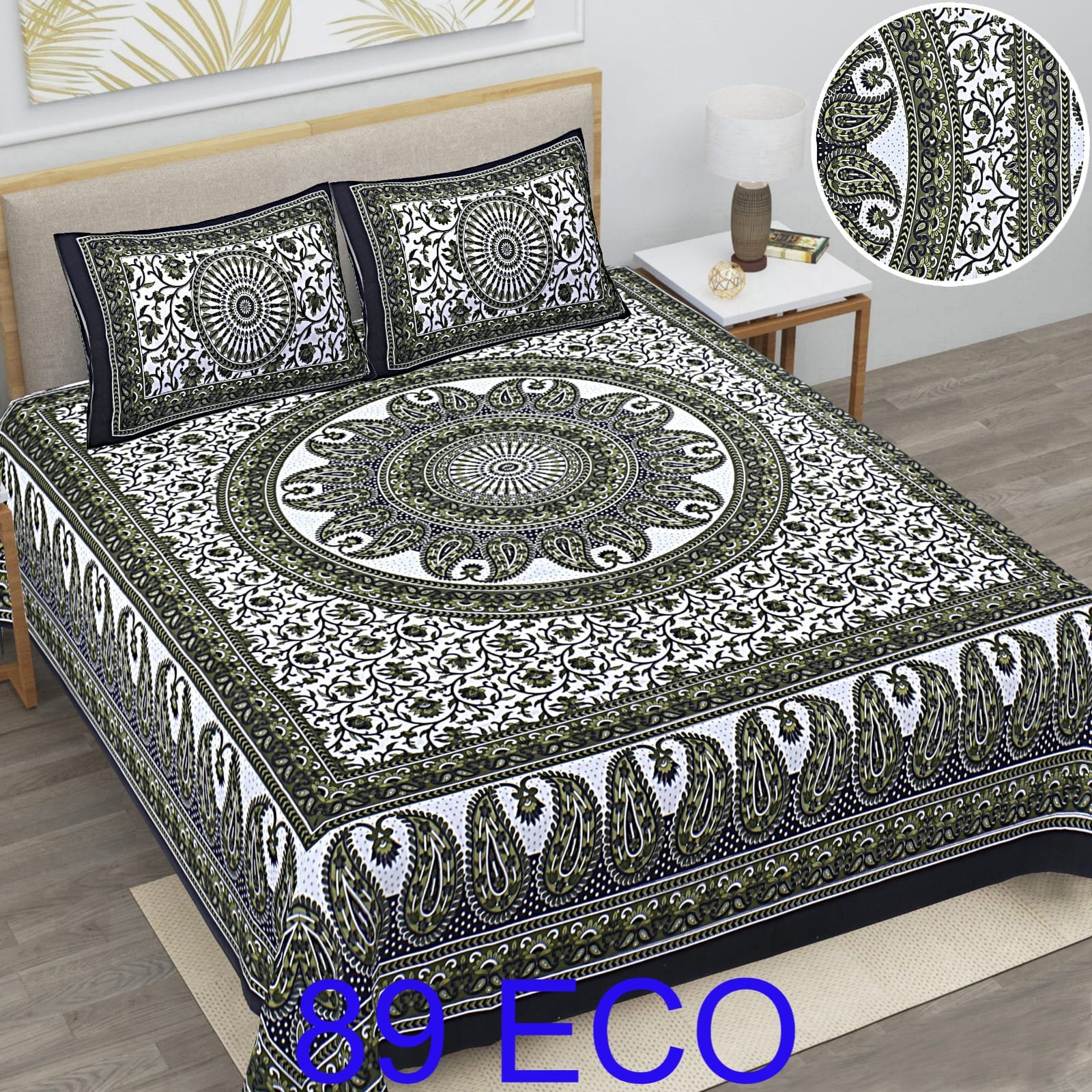 Cotton Viscose Printed Double Bedsheet