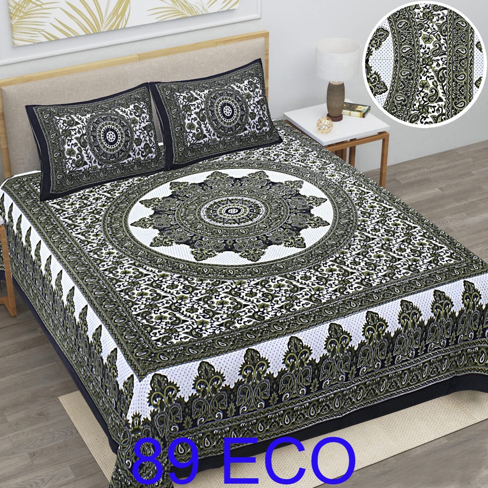 Cotton Viscose Printed Double Bedsheet