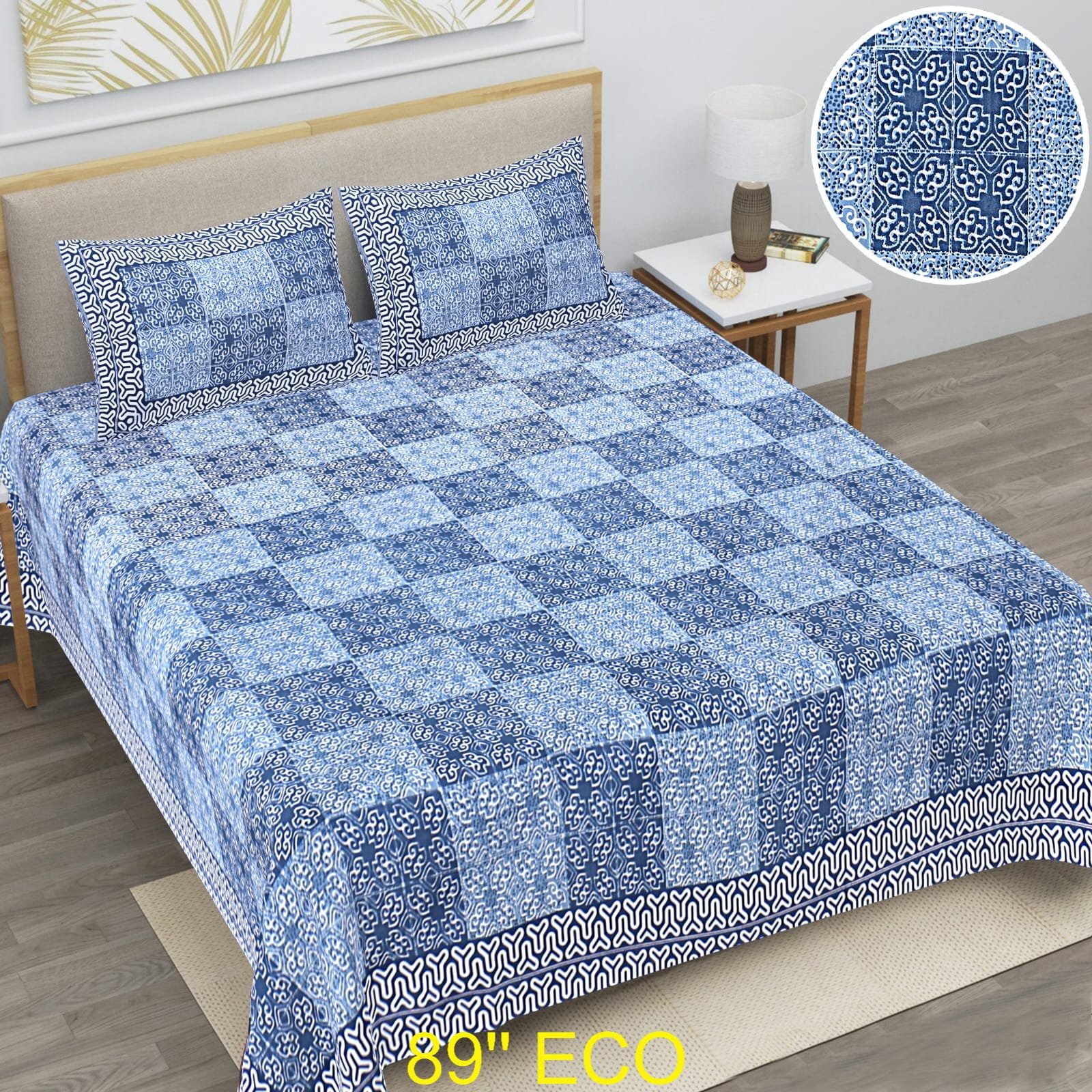Cotton Viscose Printed Double Bedsheet