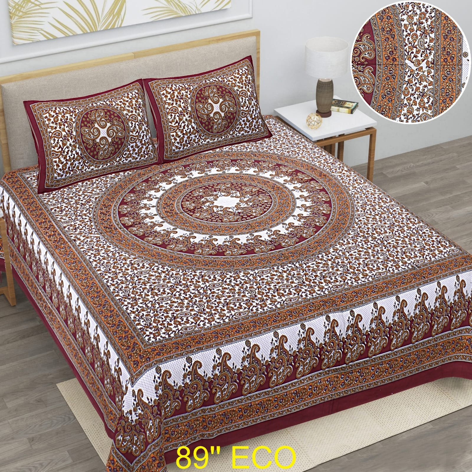 Cotton Viscose Printed Double Bedsheet