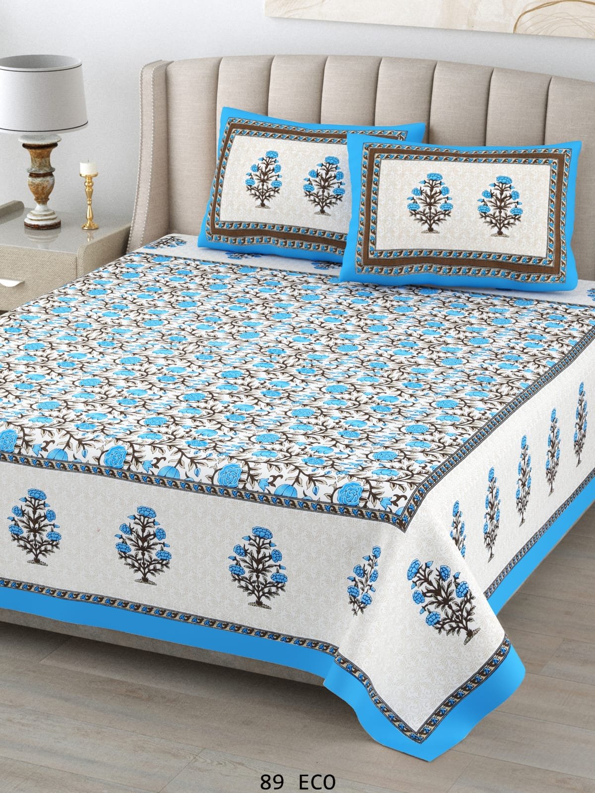 Cotton Viscose Printed Double Bedsheet