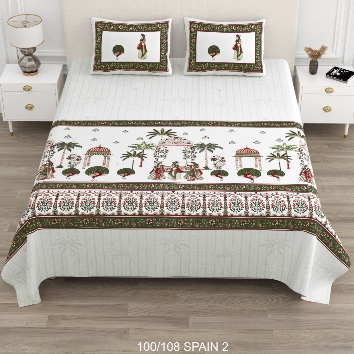 Cotton Viscose Printed Double Bedsheet
