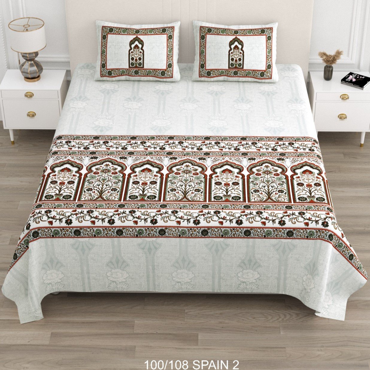 Cotton Viscose Printed Double Bedsheet