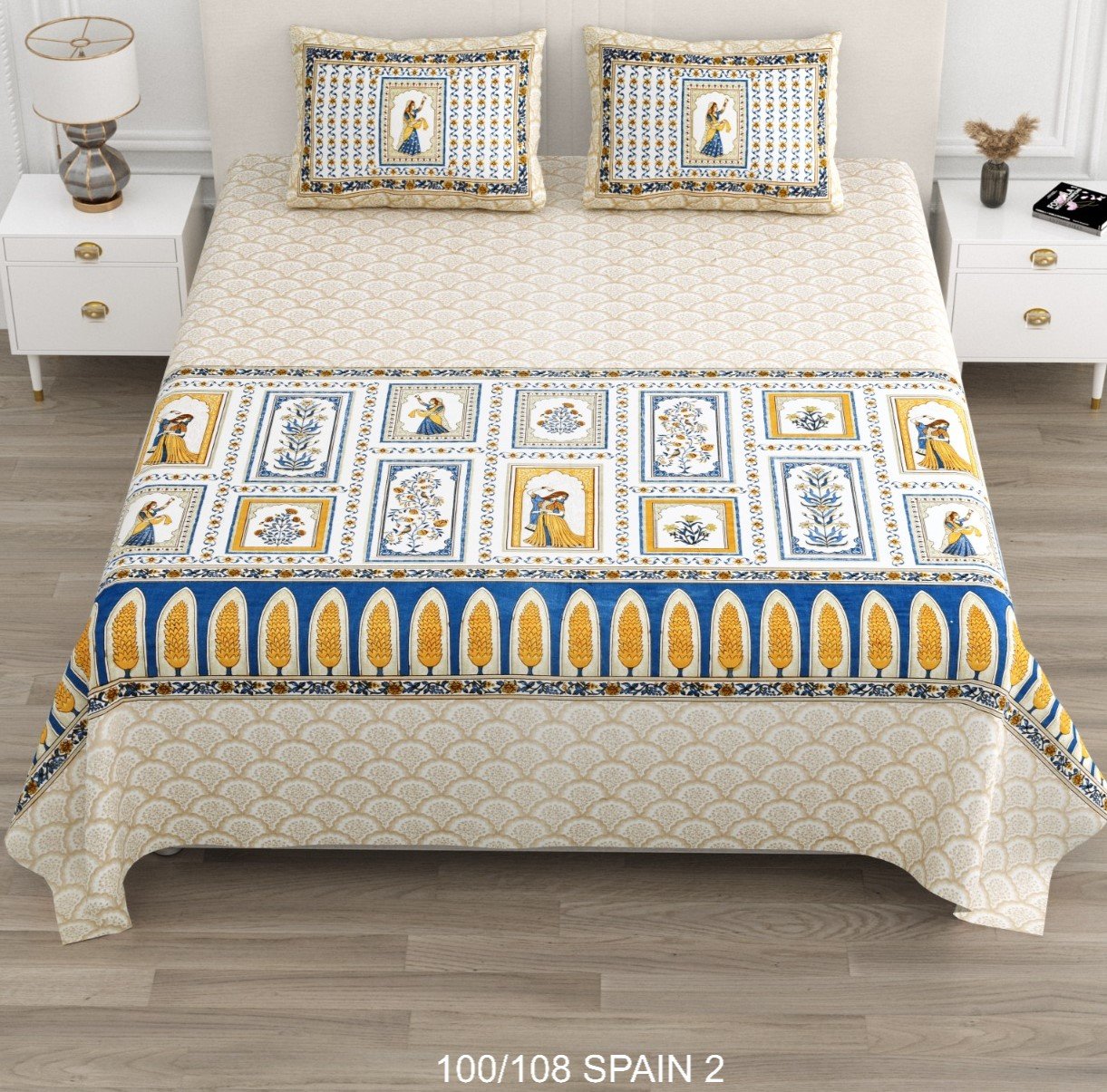 Cotton Viscose Printed Double Bedsheet
