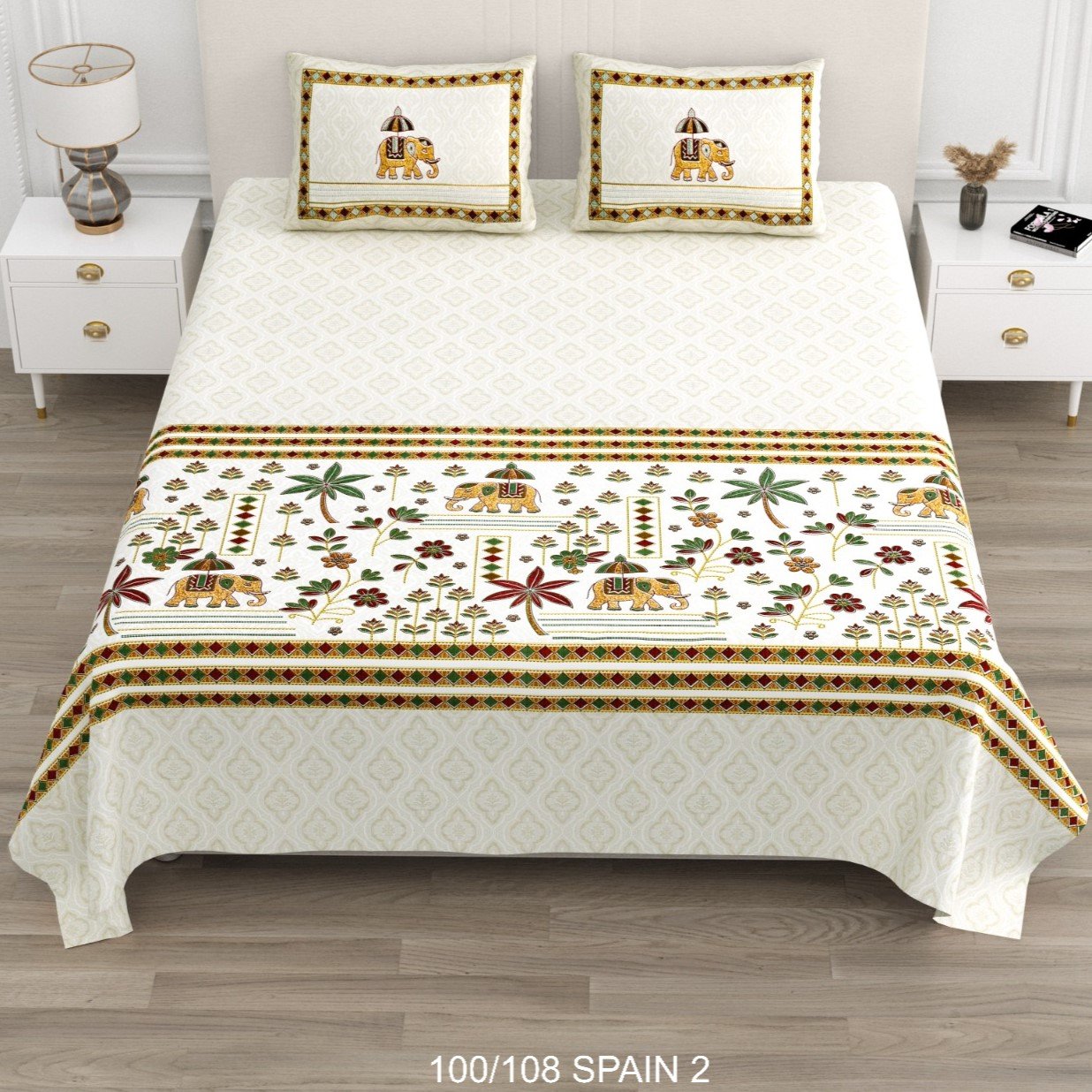 Cotton Viscose Printed Double Bedsheet