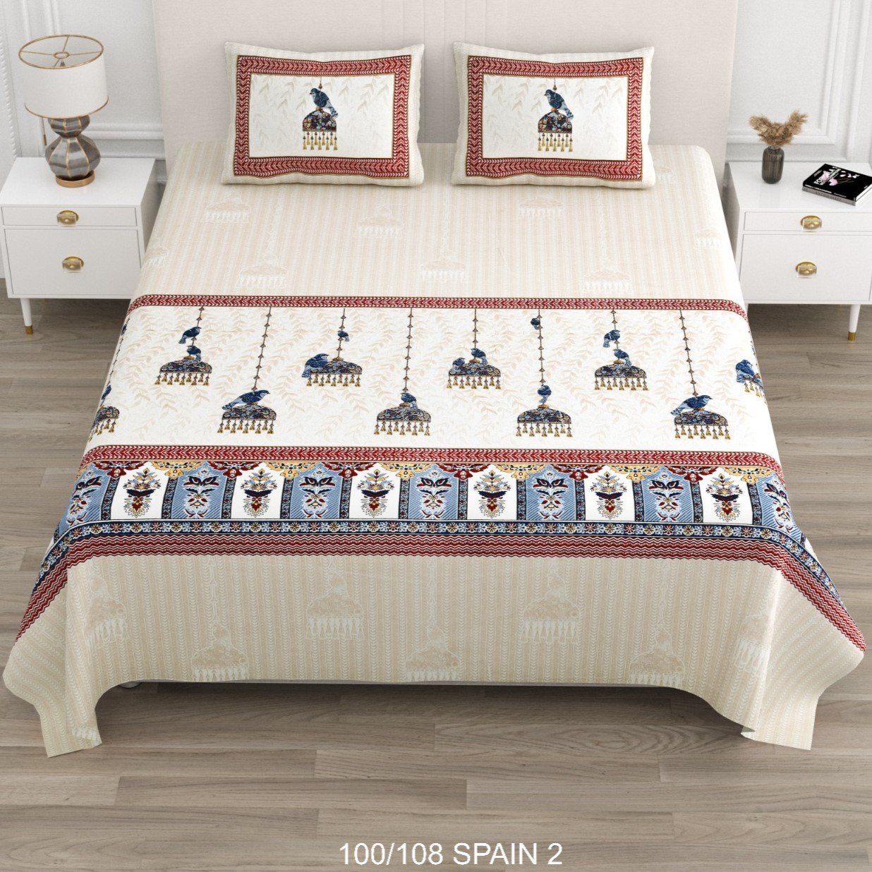 Cotton Viscose Printed Double Bedsheet